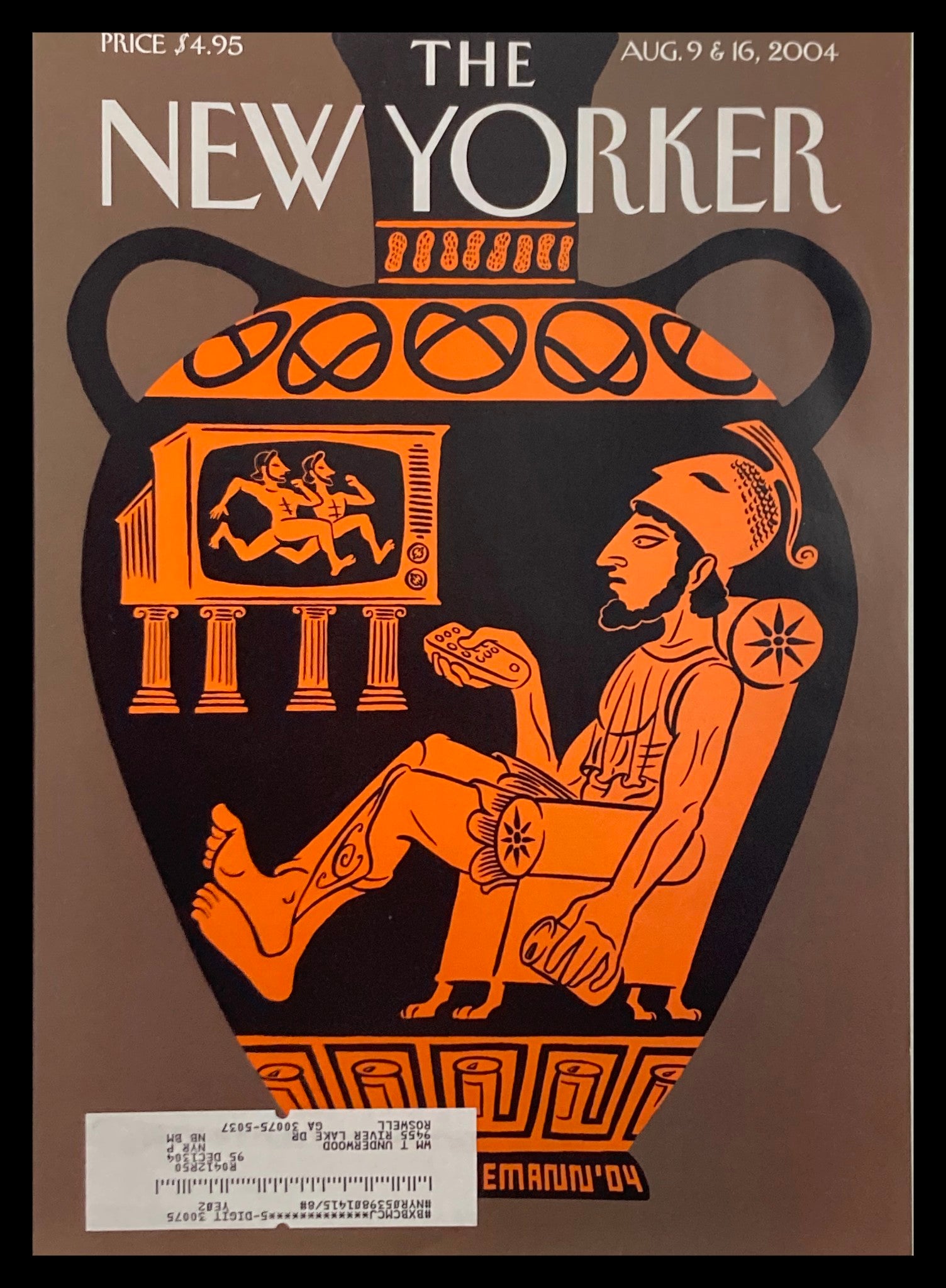 COVER ONLY The New Yorker August 9 2004 Modern Olympics by Christoph Niemann