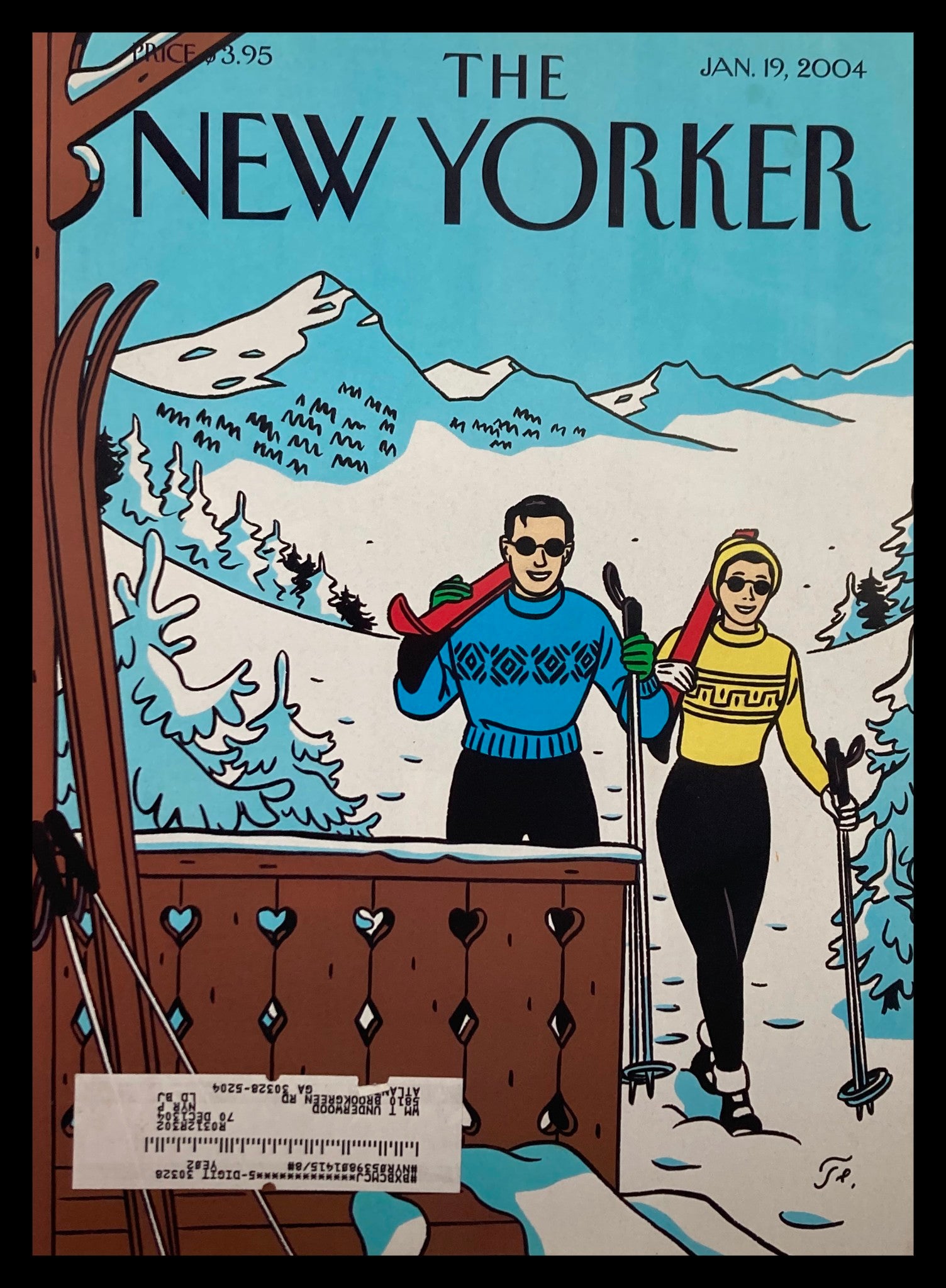 COVER ONLY The New Yorker January 19 2004 Winter Getaway by Jean-Claude Floch