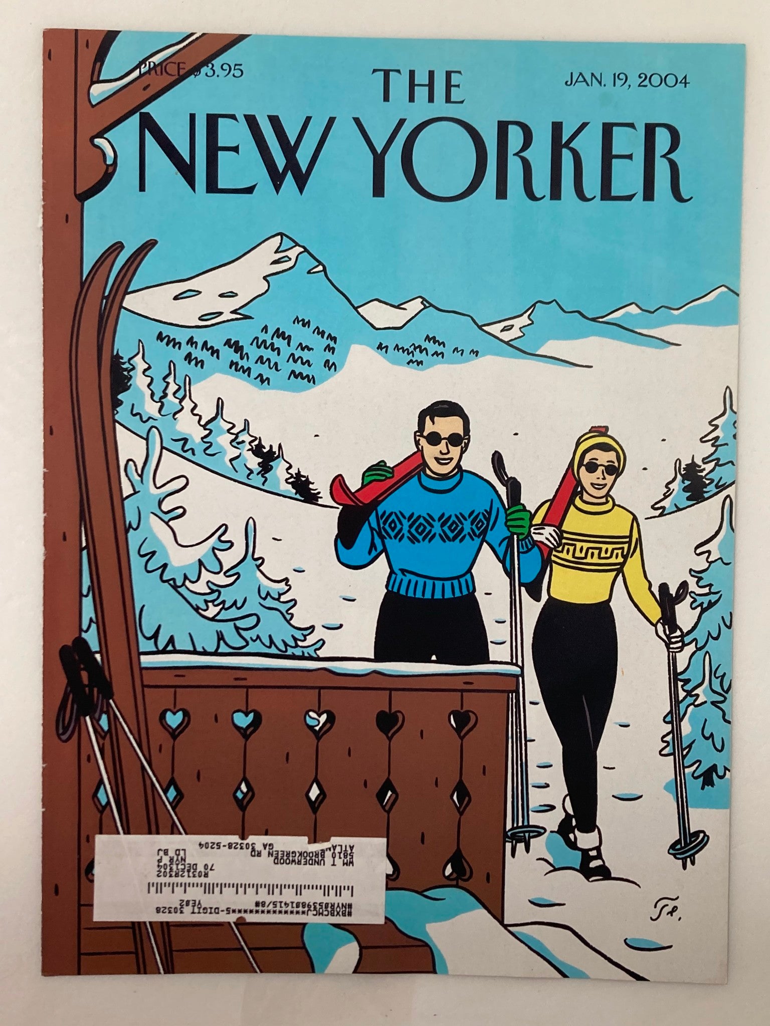 COVER ONLY The New Yorker January 19 2004 Winter Getaway by Jean-Claude Floch