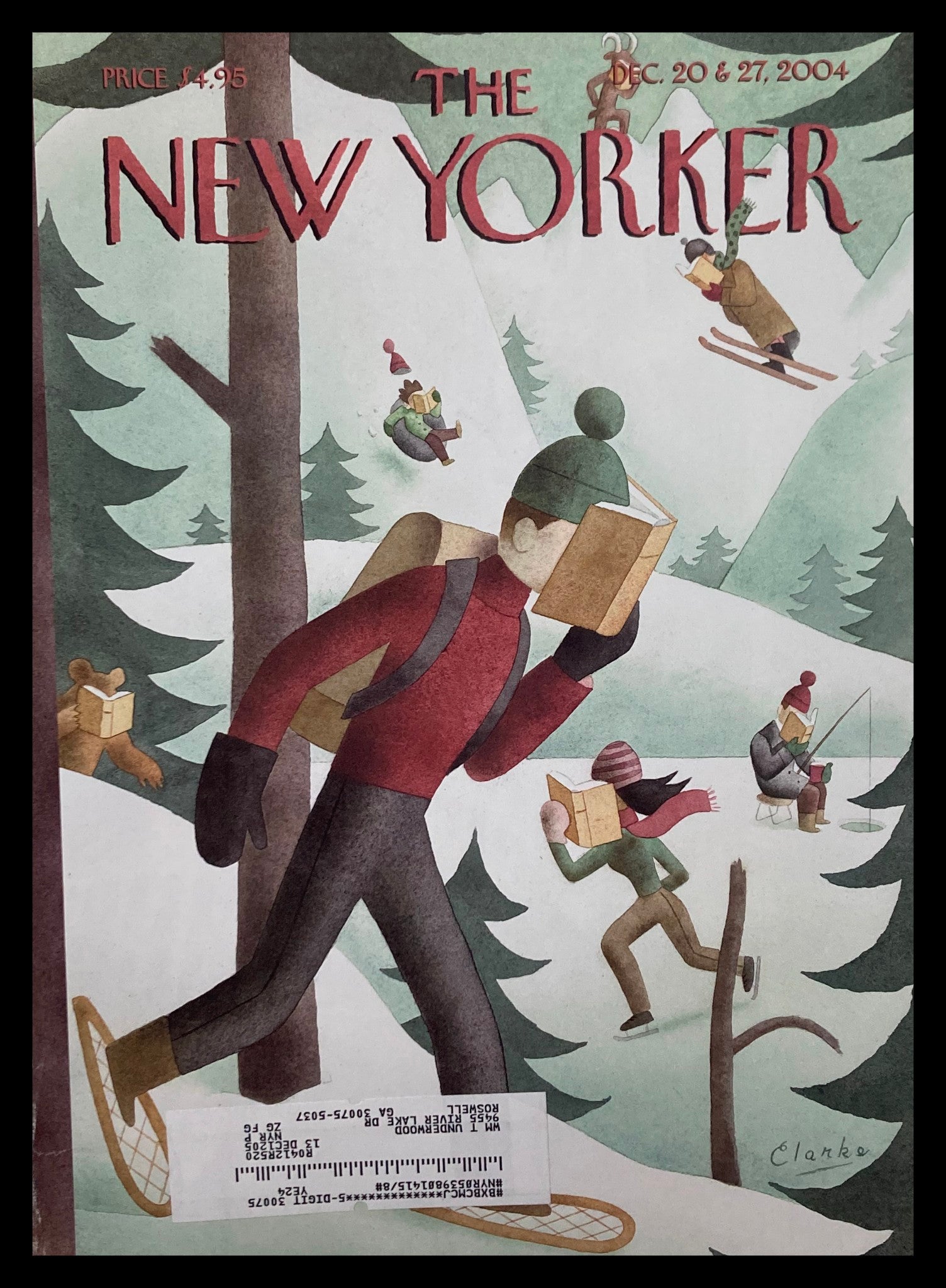 COVER ONLY The New Yorker December 20 2004 Winter Page-Turners by Greg Clarke