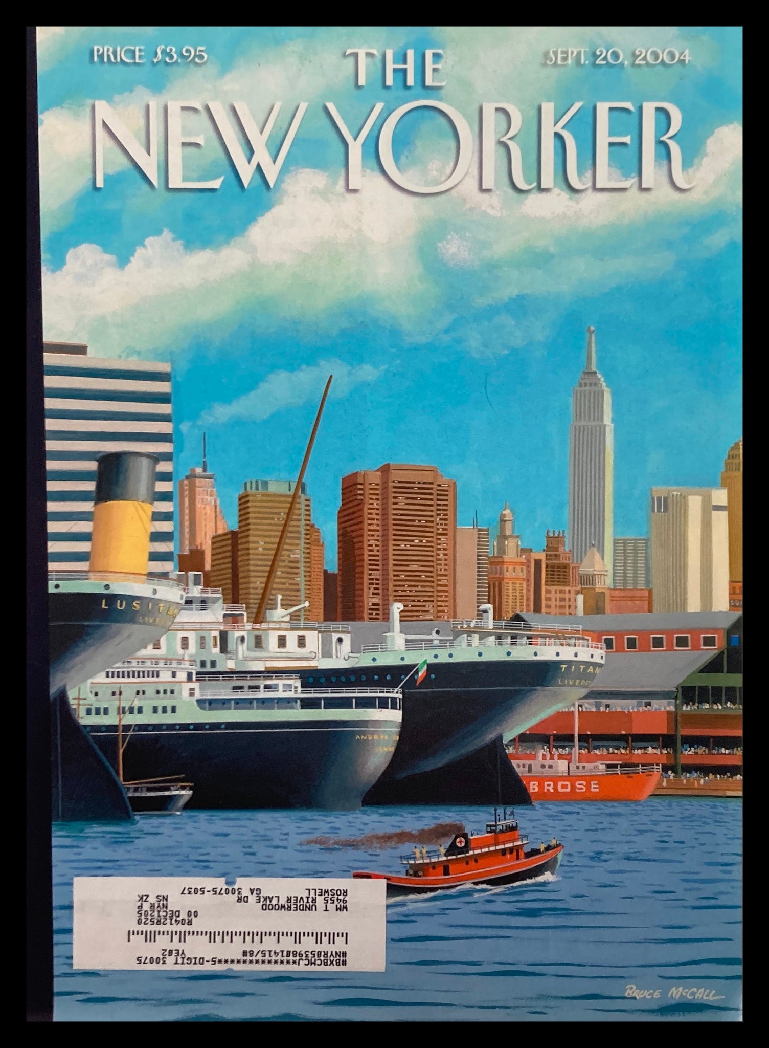 COVER ONLY The New Yorker September 20 2004 Ghost Ships by Bruce McCall