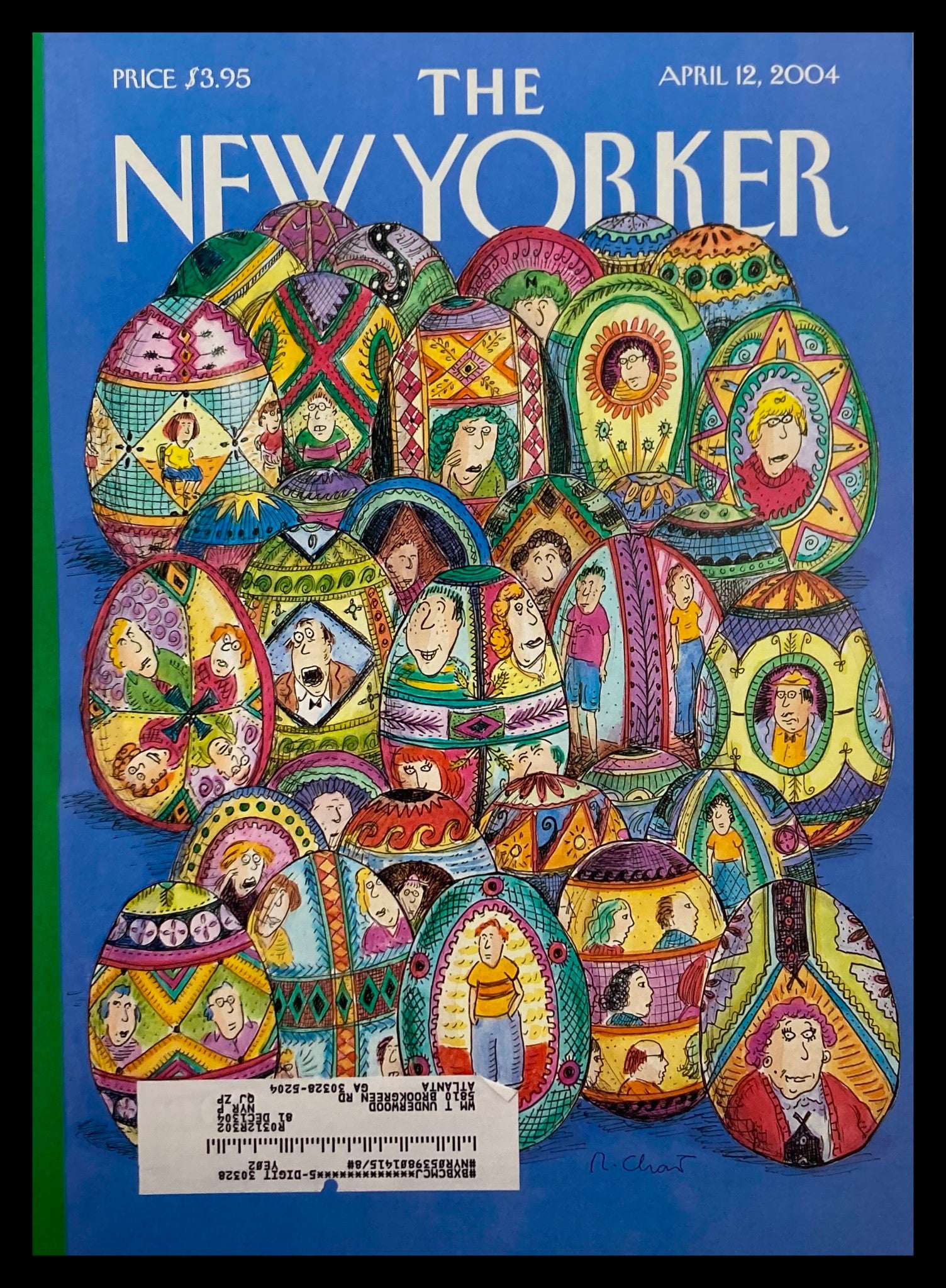 COVER ONLY The New Yorker April 12 2004 Easter Eggs by Roz Chast