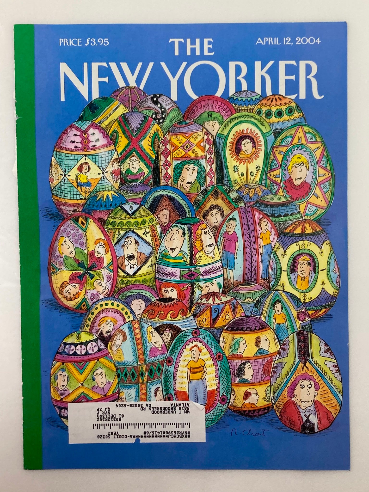 COVER ONLY The New Yorker April 12 2004 Easter Eggs by Roz Chast