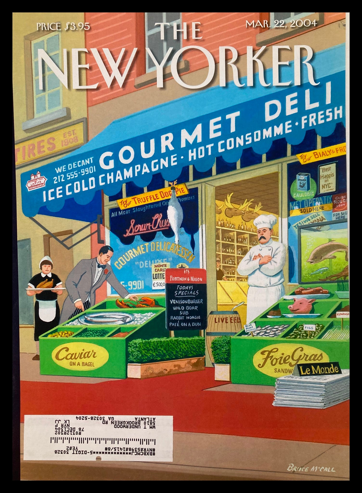 COVER ONLY The New Yorker March 22 2004 Manhattan Mirage by Bruce McCall