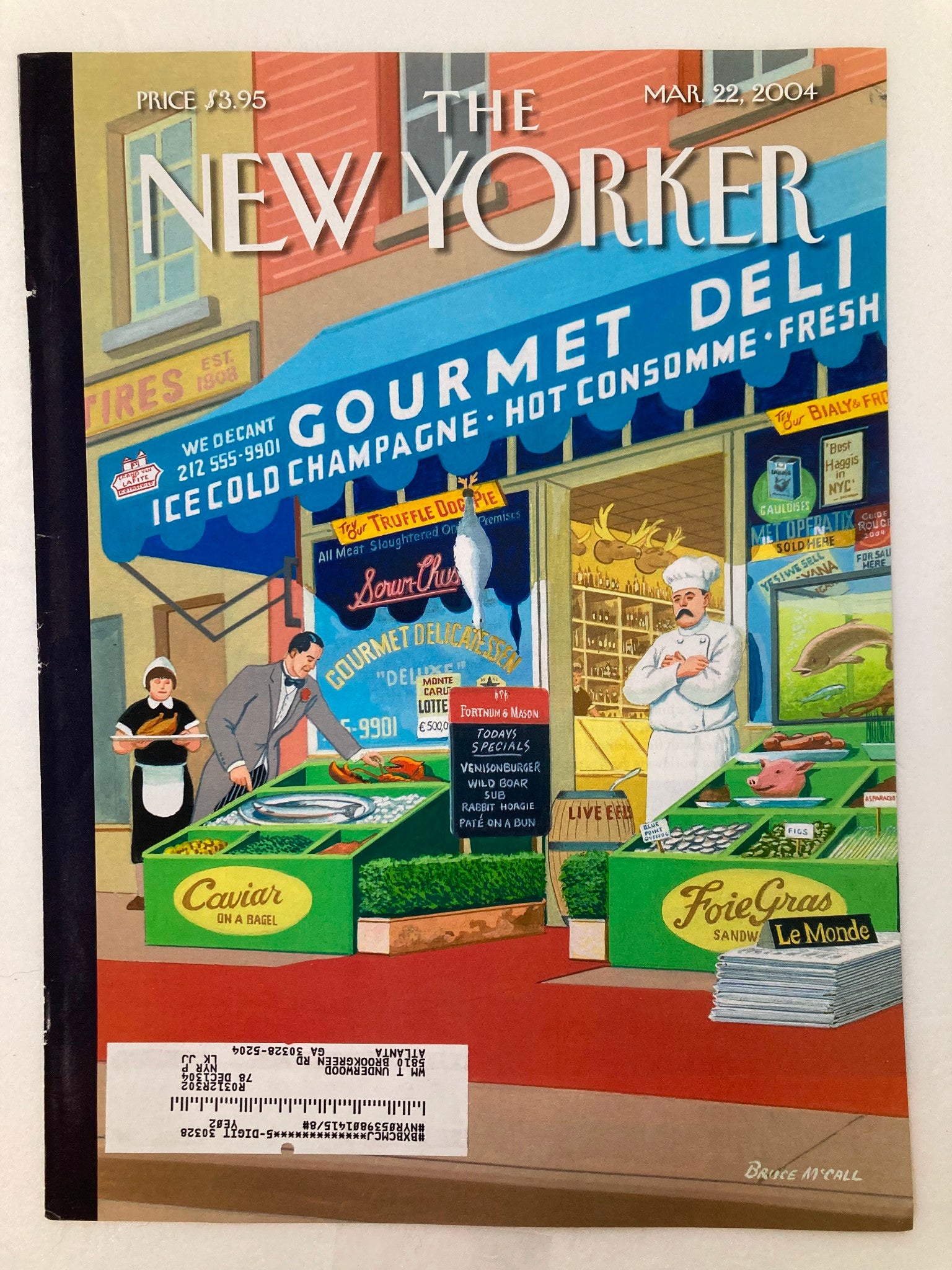 COVER ONLY The New Yorker March 22 2004 Manhattan Mirage by Bruce McCall