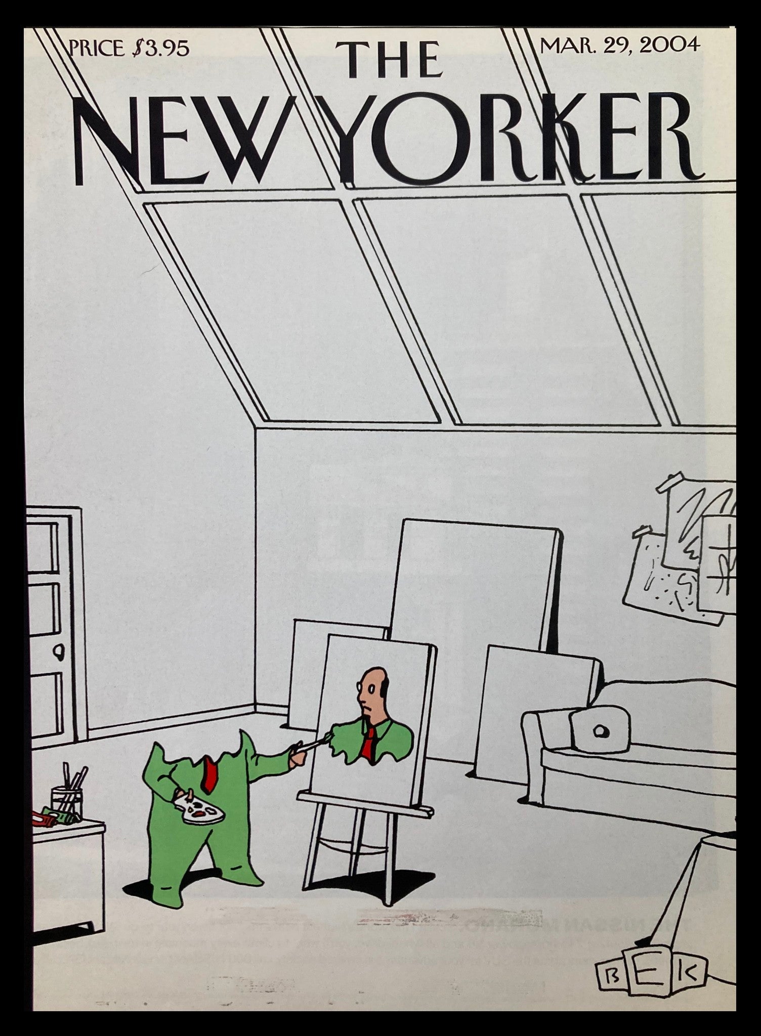 COVER ONLY The New Yorker March 29 2004 Self-Portrait by Bruce Eric Kaplan