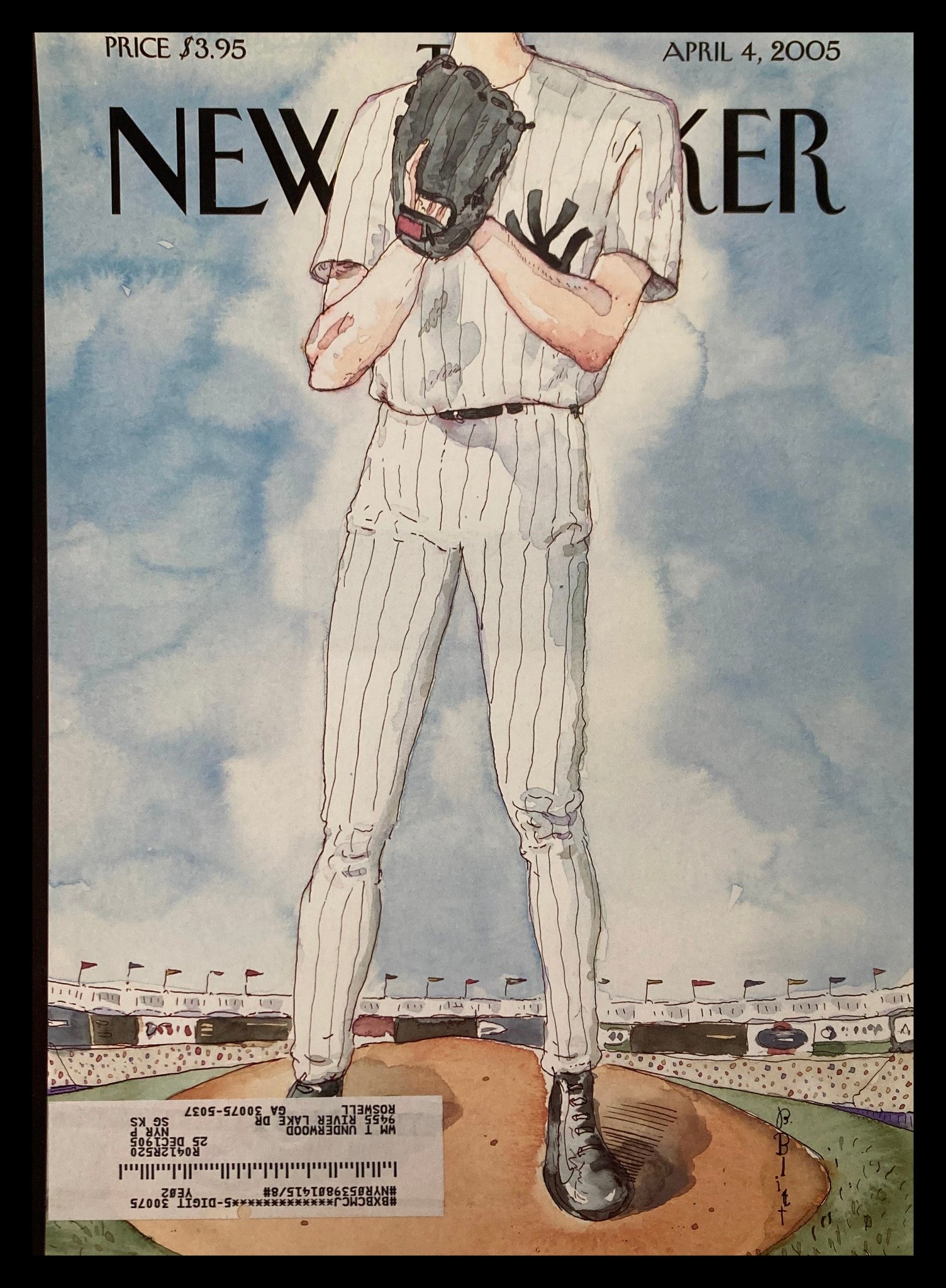 COVER ONLY The New Yorker April 4 2005 Over the Top by Barry Blitt