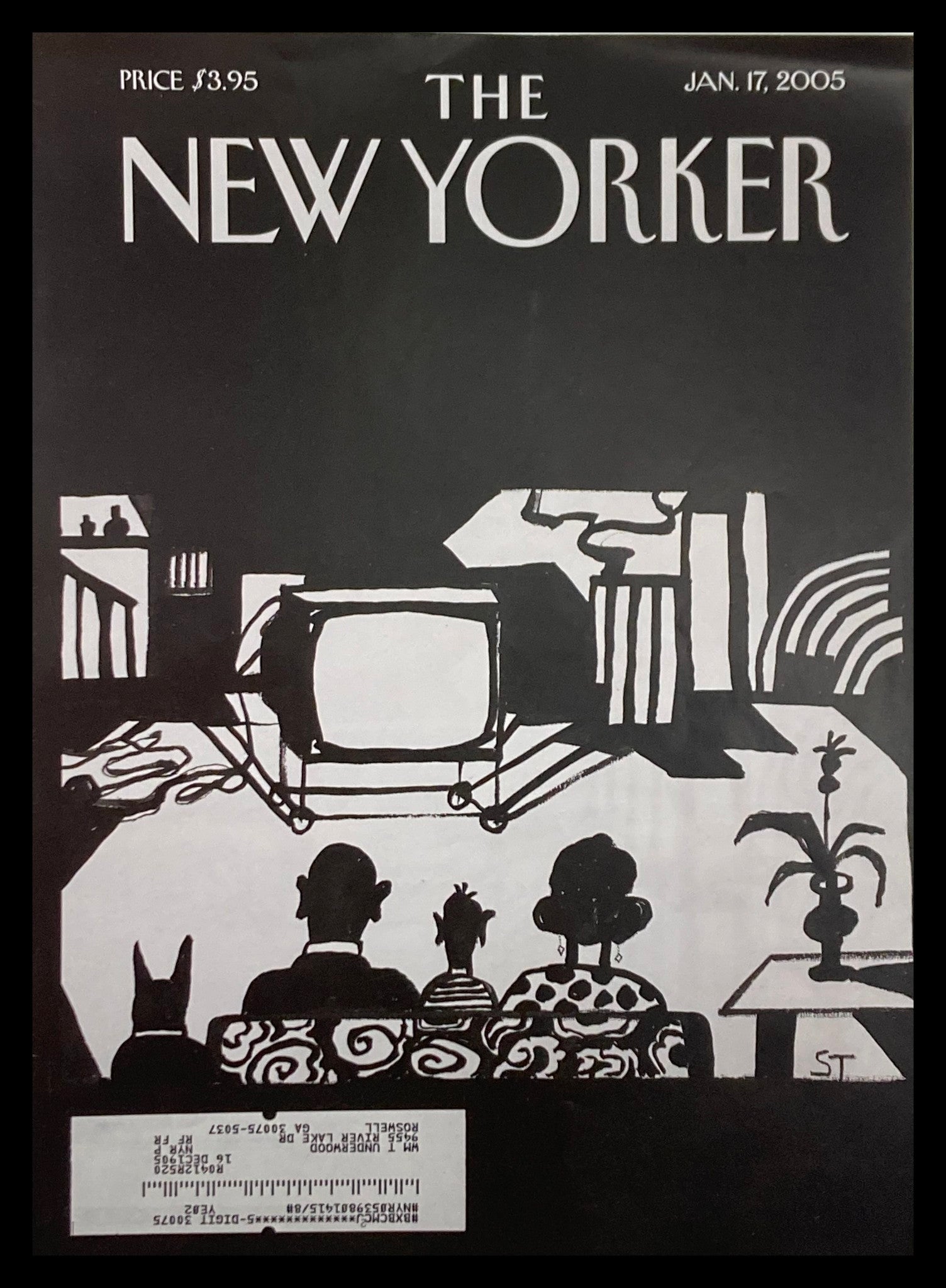 COVER ONLY The New Yorker January 17 2005 Tsunami Response by Saul Steinberg