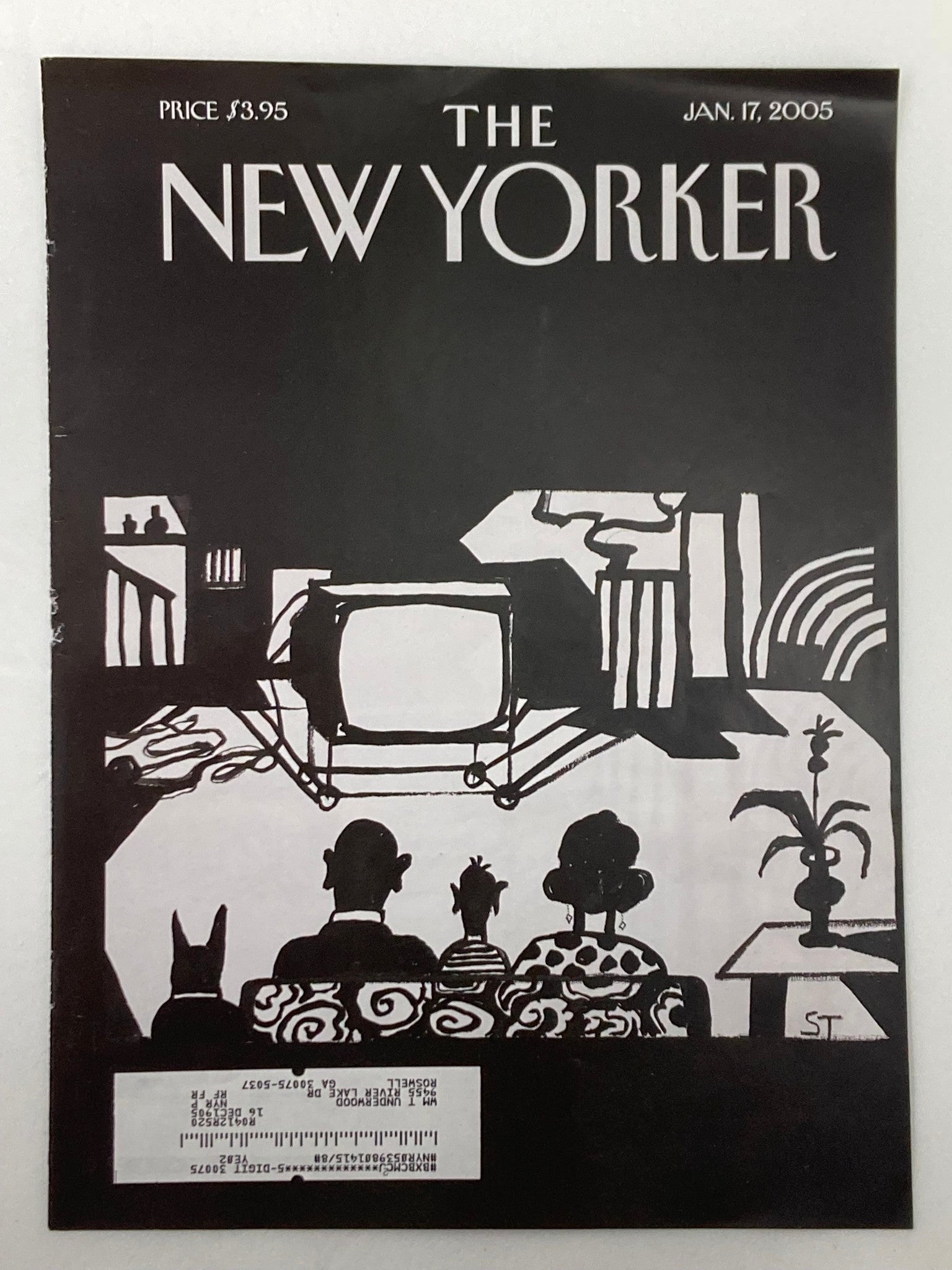 COVER ONLY The New Yorker January 17 2005 Tsunami Response by Saul Steinberg