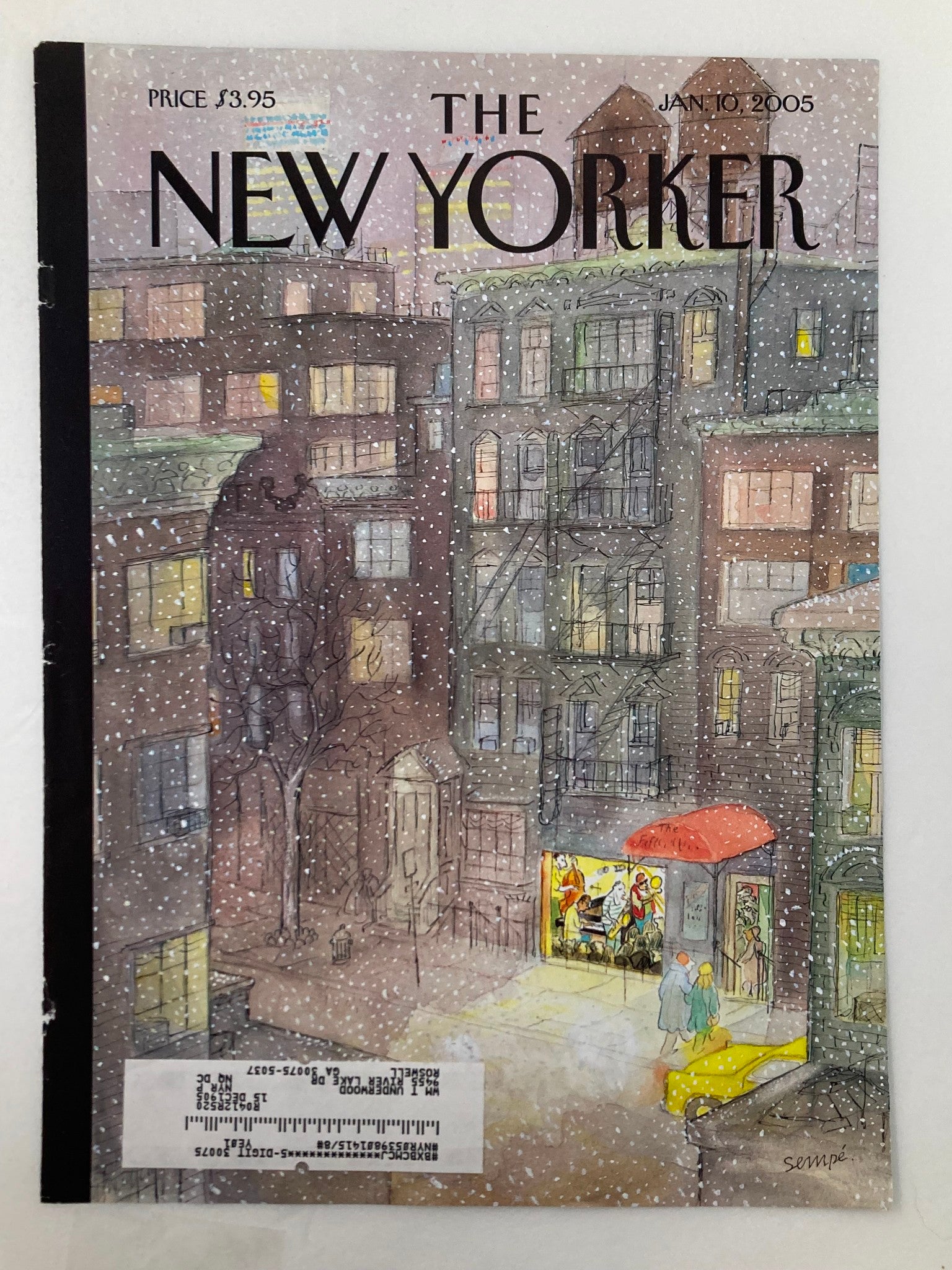 COVER ONLY The New Yorker January 10 2005 Tsunami Disaster by Jean-Jacques Sempé