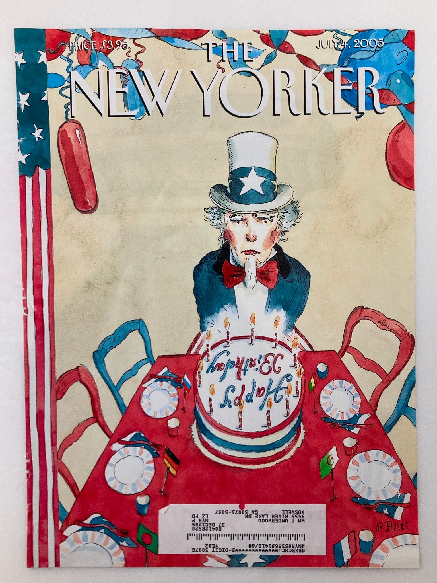 COVER ONLY The New Yorker July 4 2005 Party of Clad by Barry Blitt