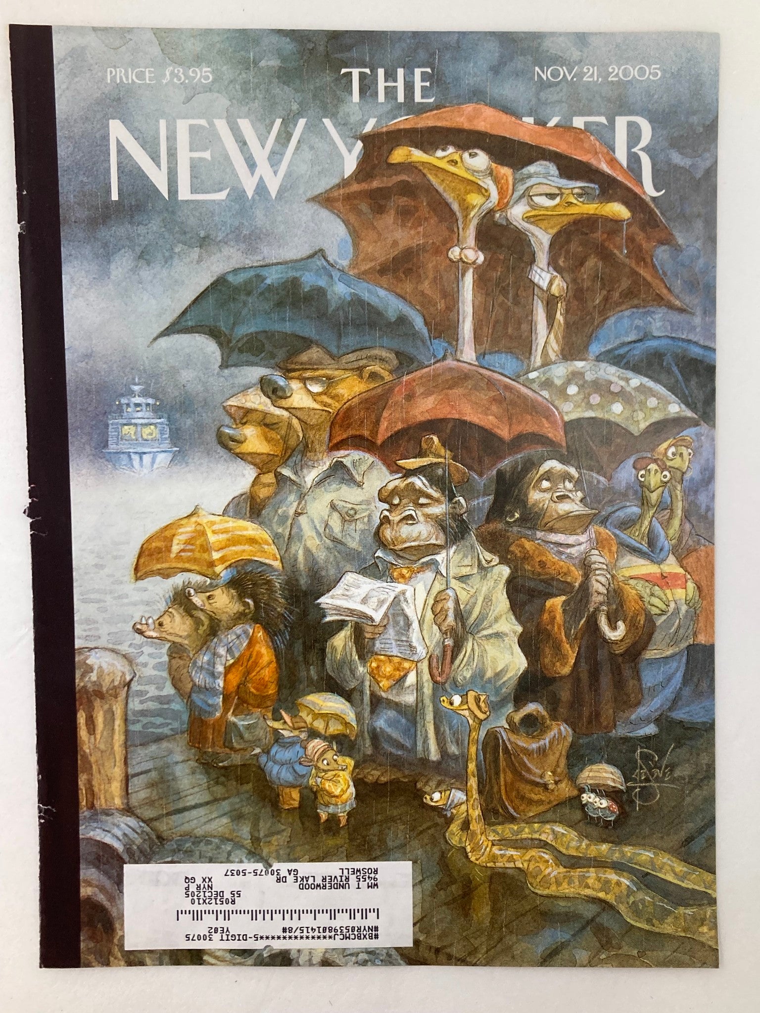 COVER ONLY The New Yorker November 21 2005 Two by Two by Peter de Seve