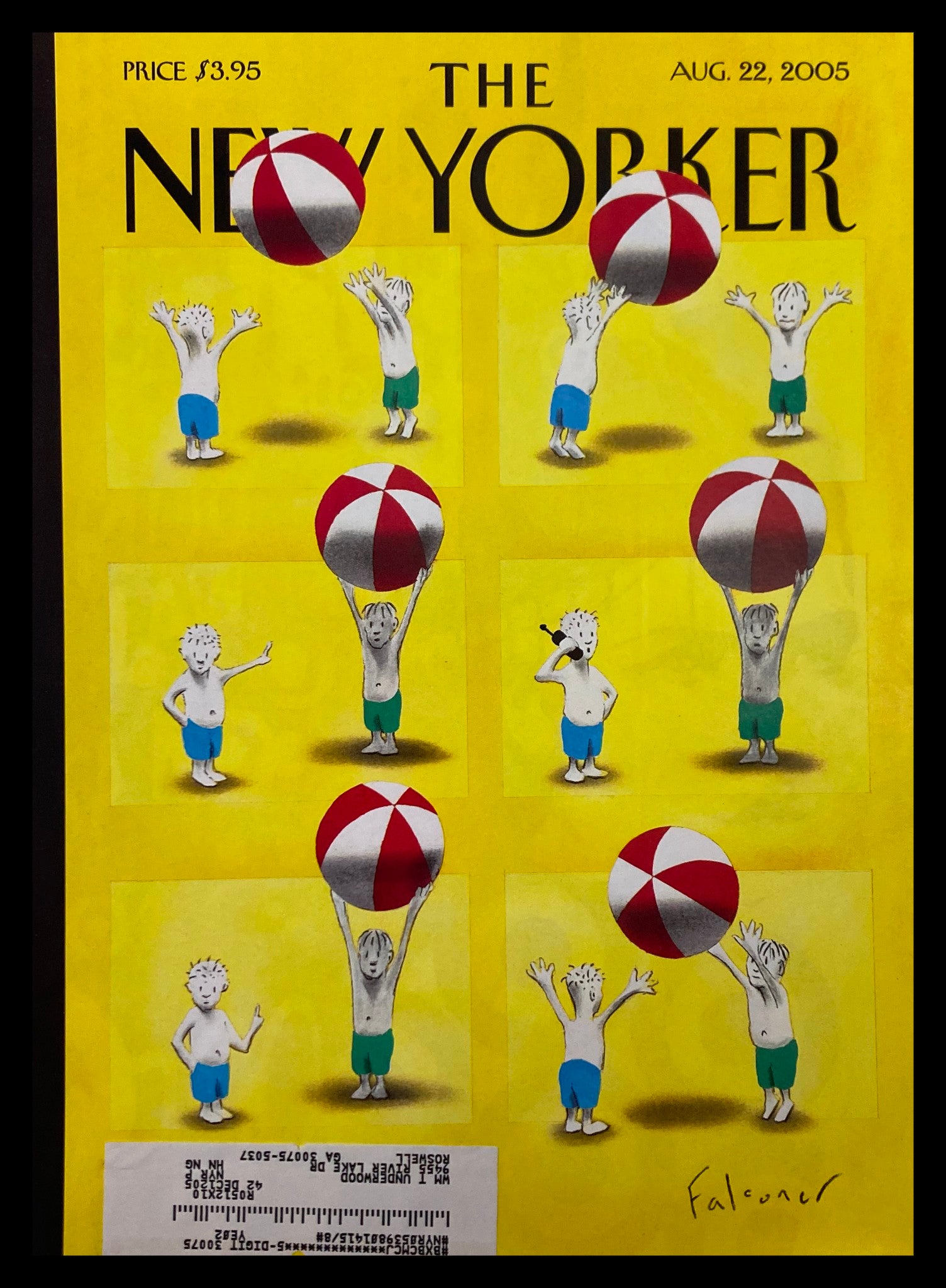 COVER ONLY The New Yorker August 22 2005 Please Hold by Ian Falconer