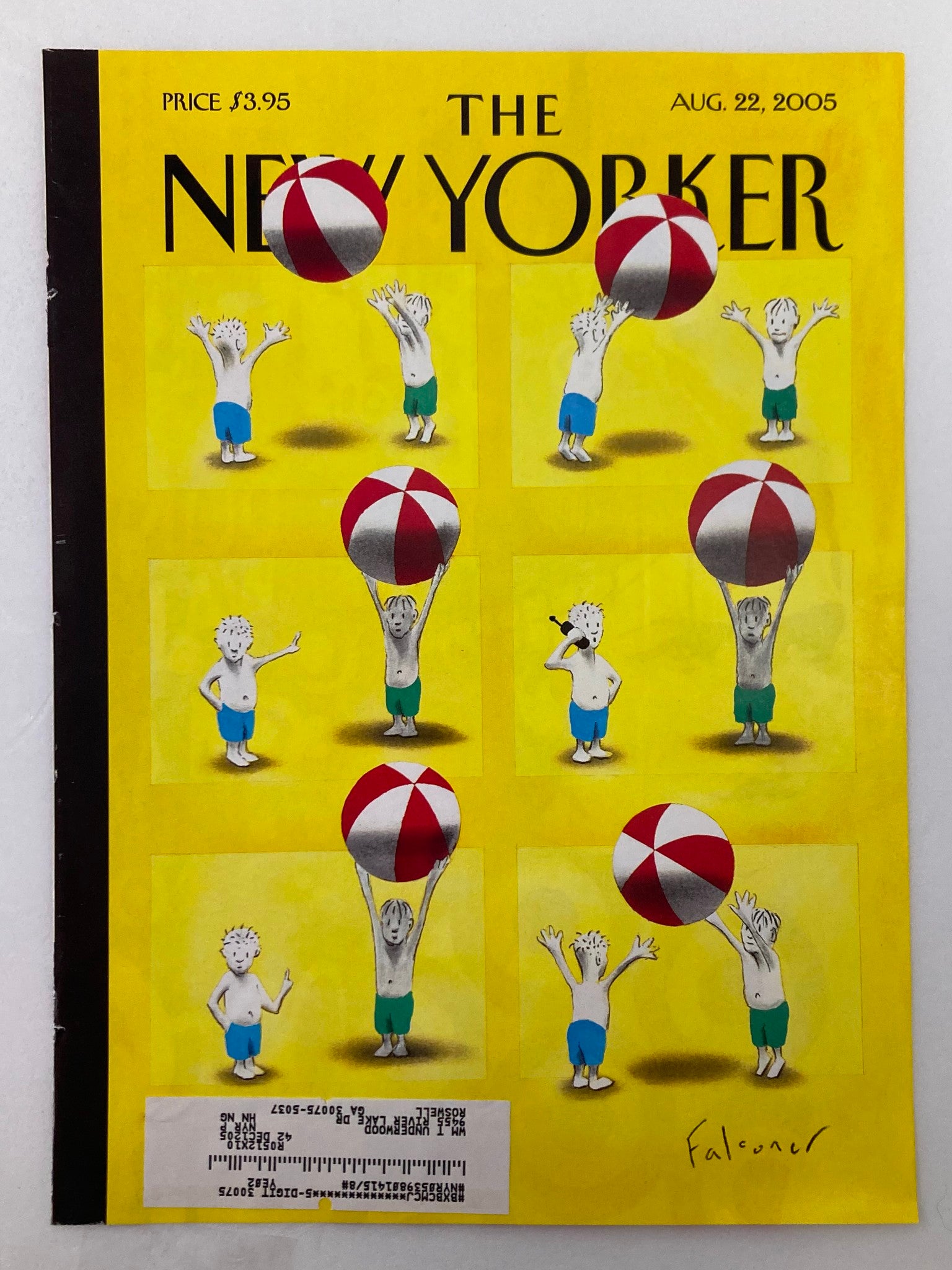 COVER ONLY The New Yorker August 22 2005 Please Hold by Ian Falconer