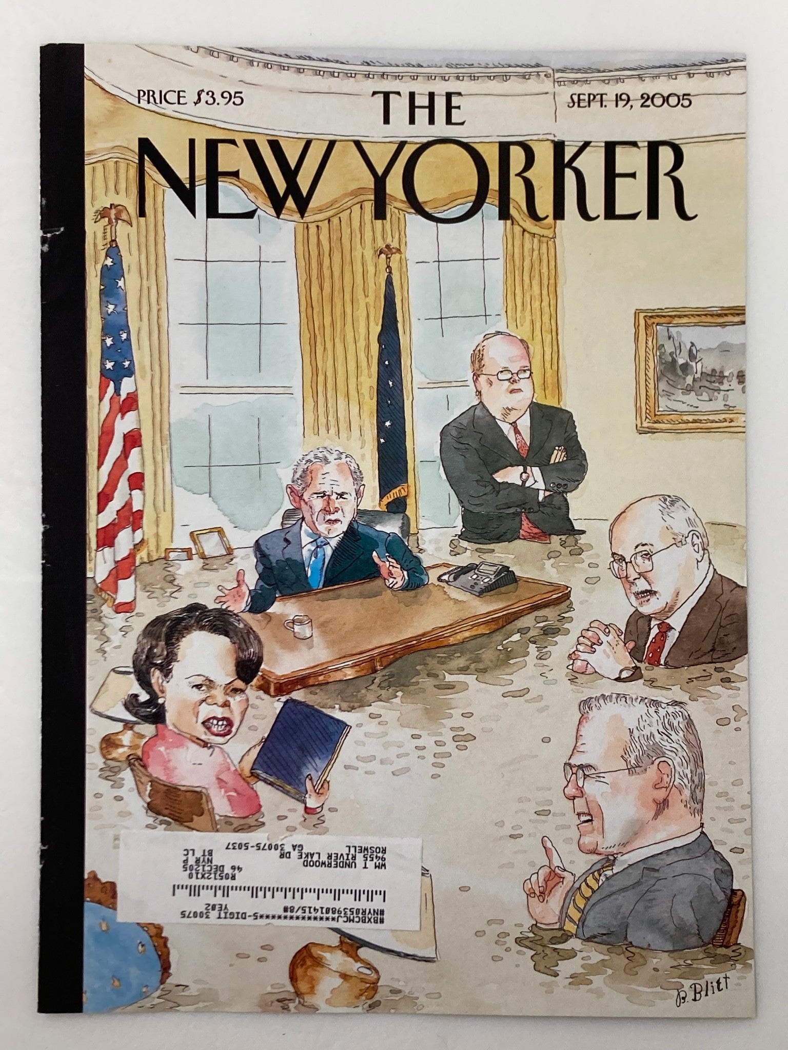 COVER ONLY The New Yorker September 19 2005 Trent Lott's Bet by Barry Blitt