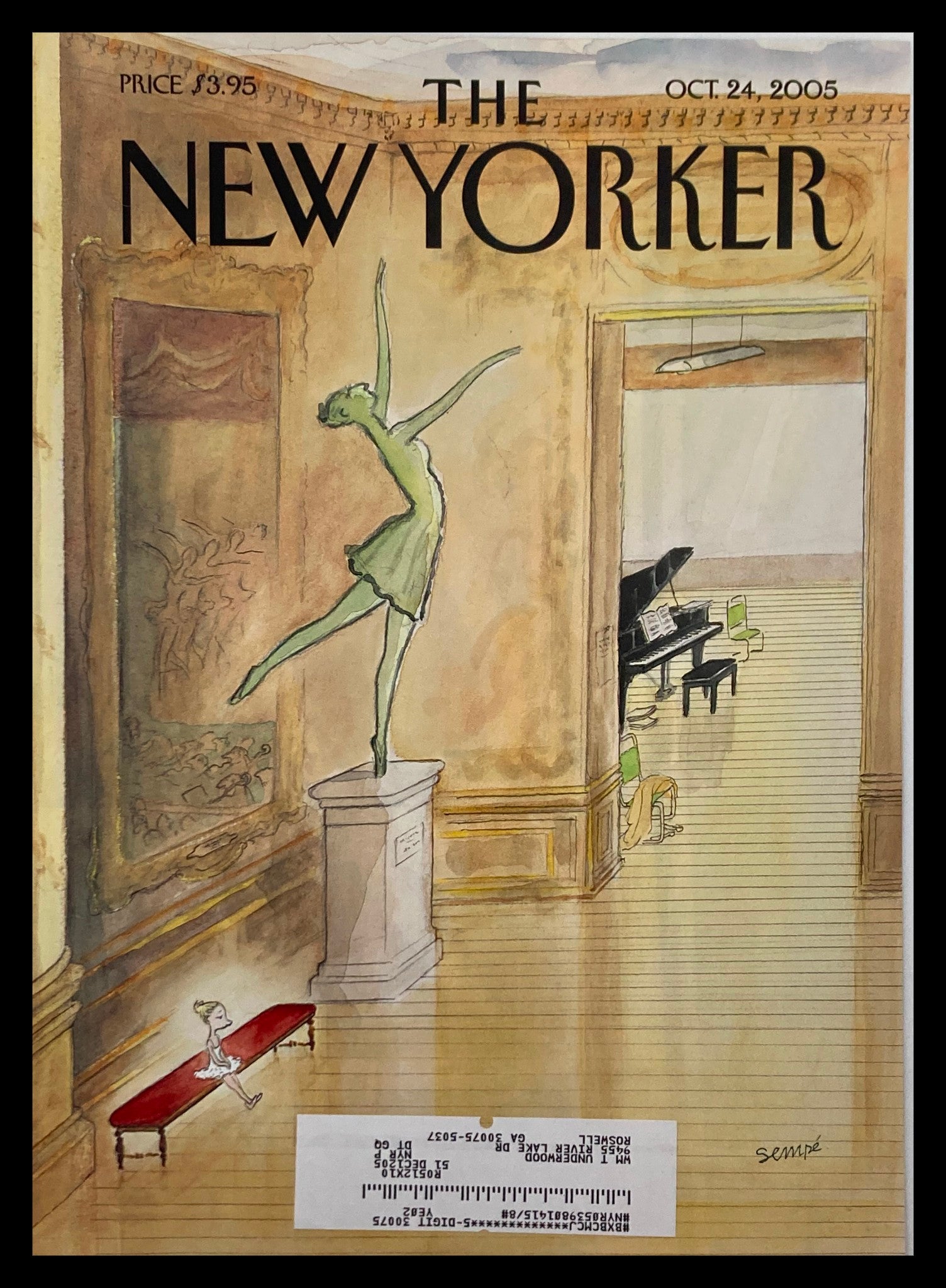 COVER ONLY The New Yorker October 24 2005 Ballerina Dreams by J. J. Sempe