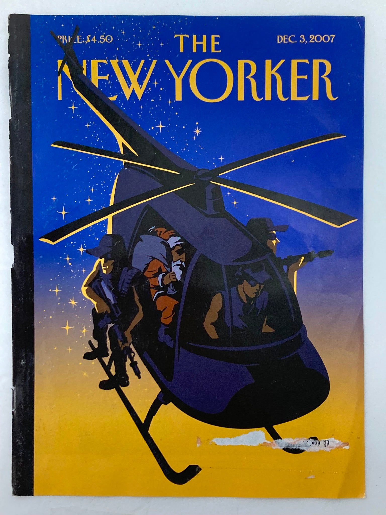 COVER ONLY The New Yorker December 3 2007 Violent Night by Christoph Niemann