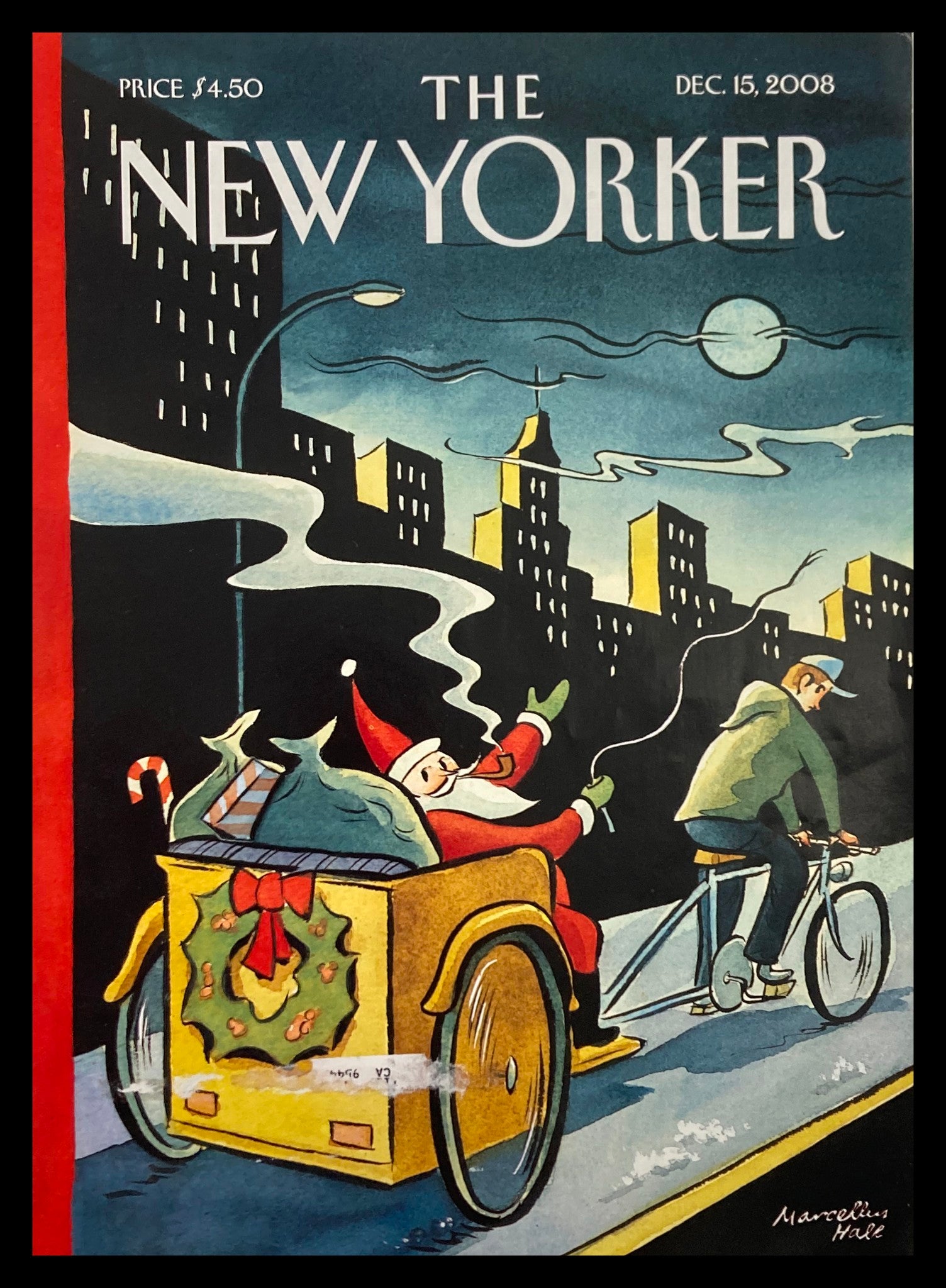 COVER ONLY The New Yorker December 15 2008 Green Christmas by Marcelius Hall