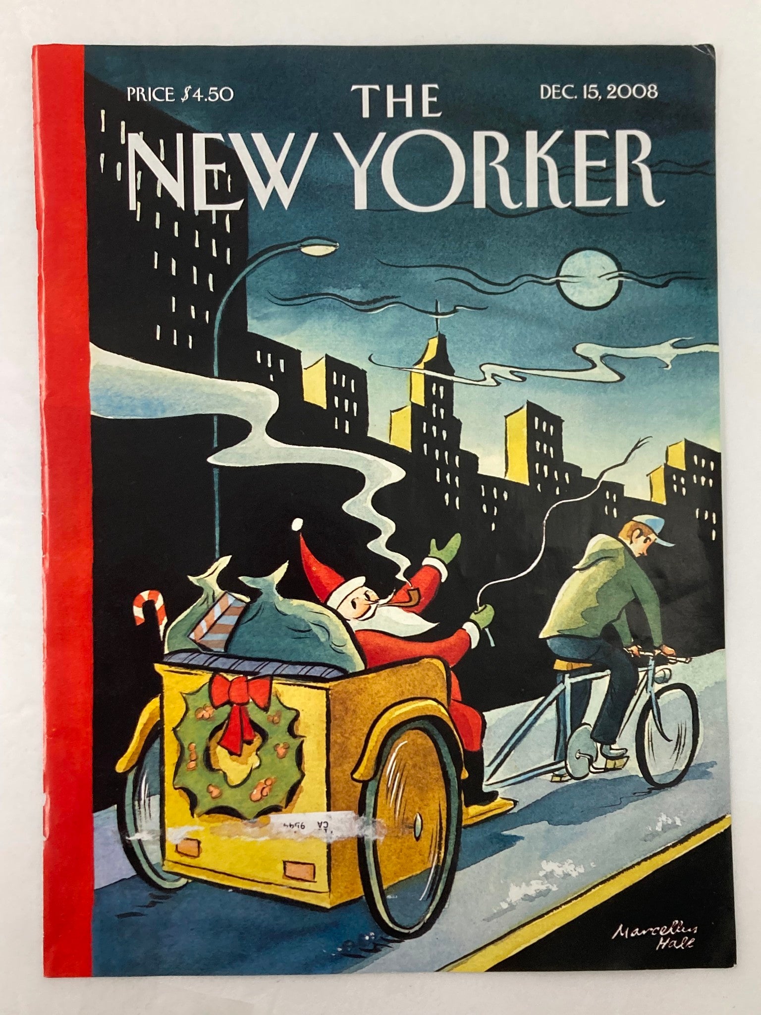 COVER ONLY The New Yorker December 15 2008 Green Christmas by Marcelius Hall