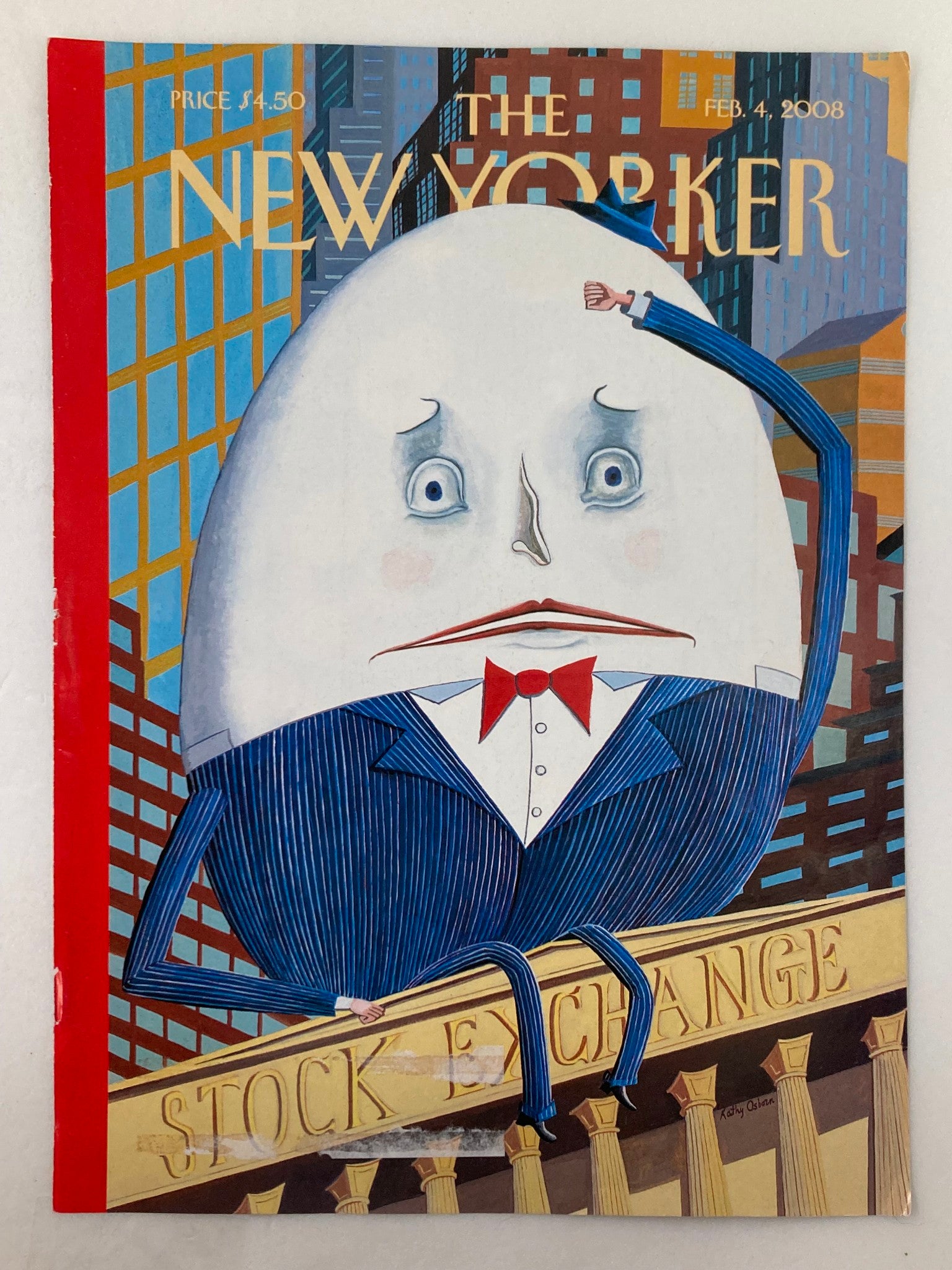 COVER ONLY The New Yorker February 4 2008 Stock Exchange by Kathy Osborn