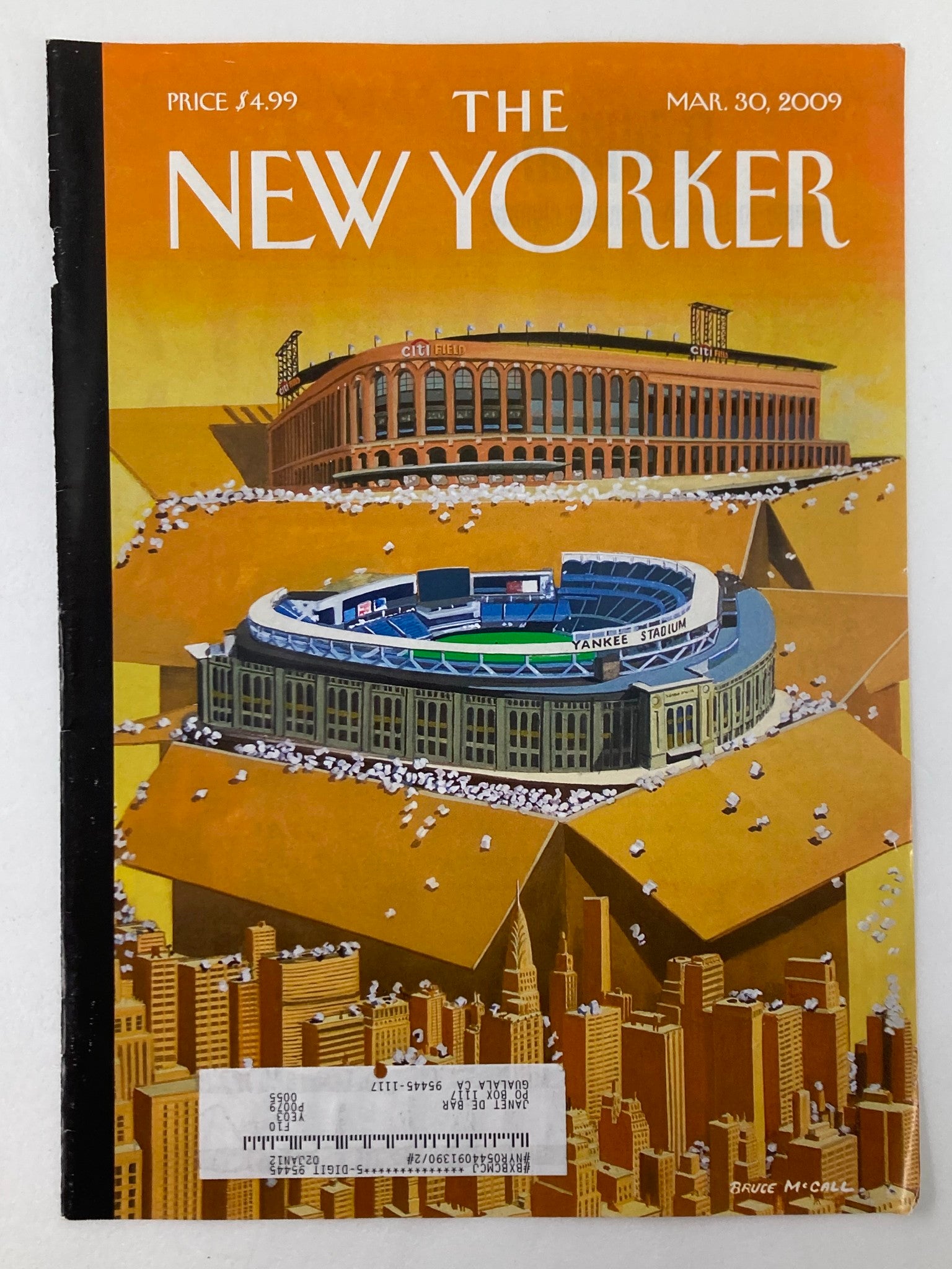 COVER ONLY The New Yorker March 30 2009 Opening Day by Bruce McCall