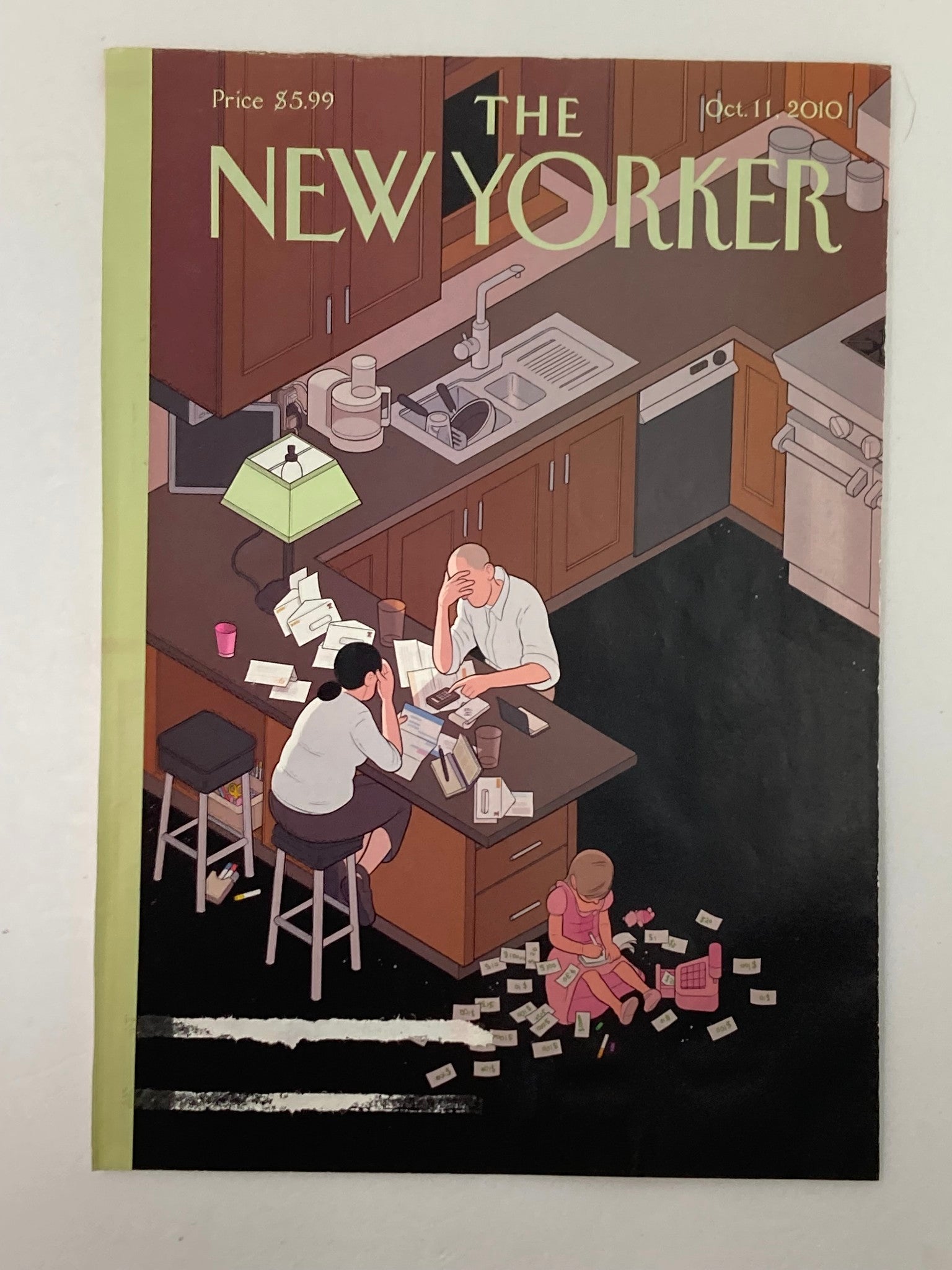 COVER ONLY The New Yorker October 11 2010 Dues and Bills by Chris Ware