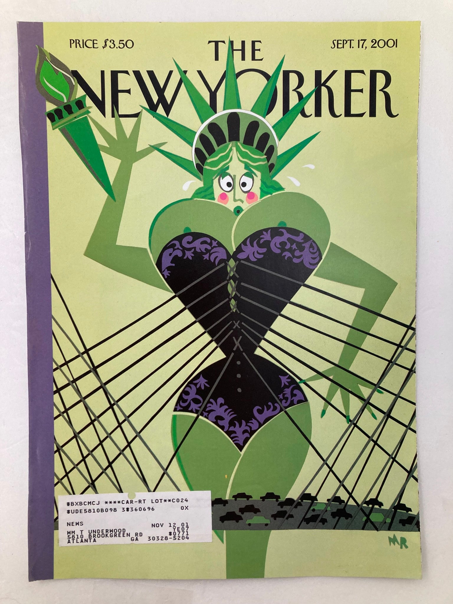 COVER ONLY The New Yorker September 17 2001 Yearning to Breathe Free by Roberts