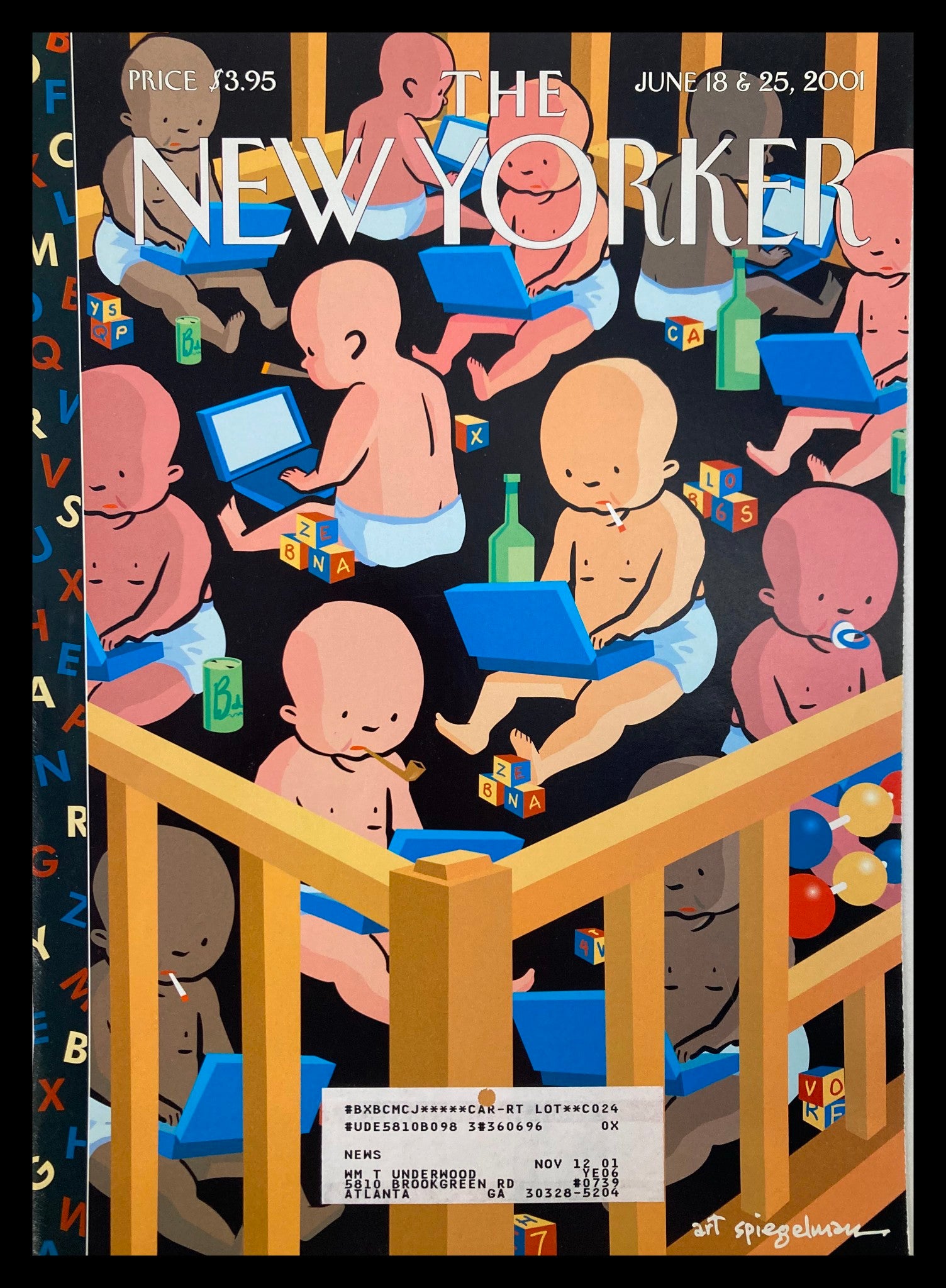 COVER ONLY The New Yorker June 18 2001 Babies at Work by Art Spiegelman