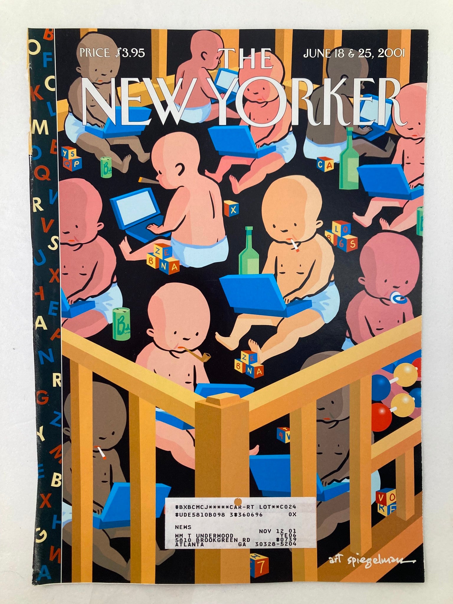 COVER ONLY The New Yorker June 18 2001 Babies at Work by Art Spiegelman