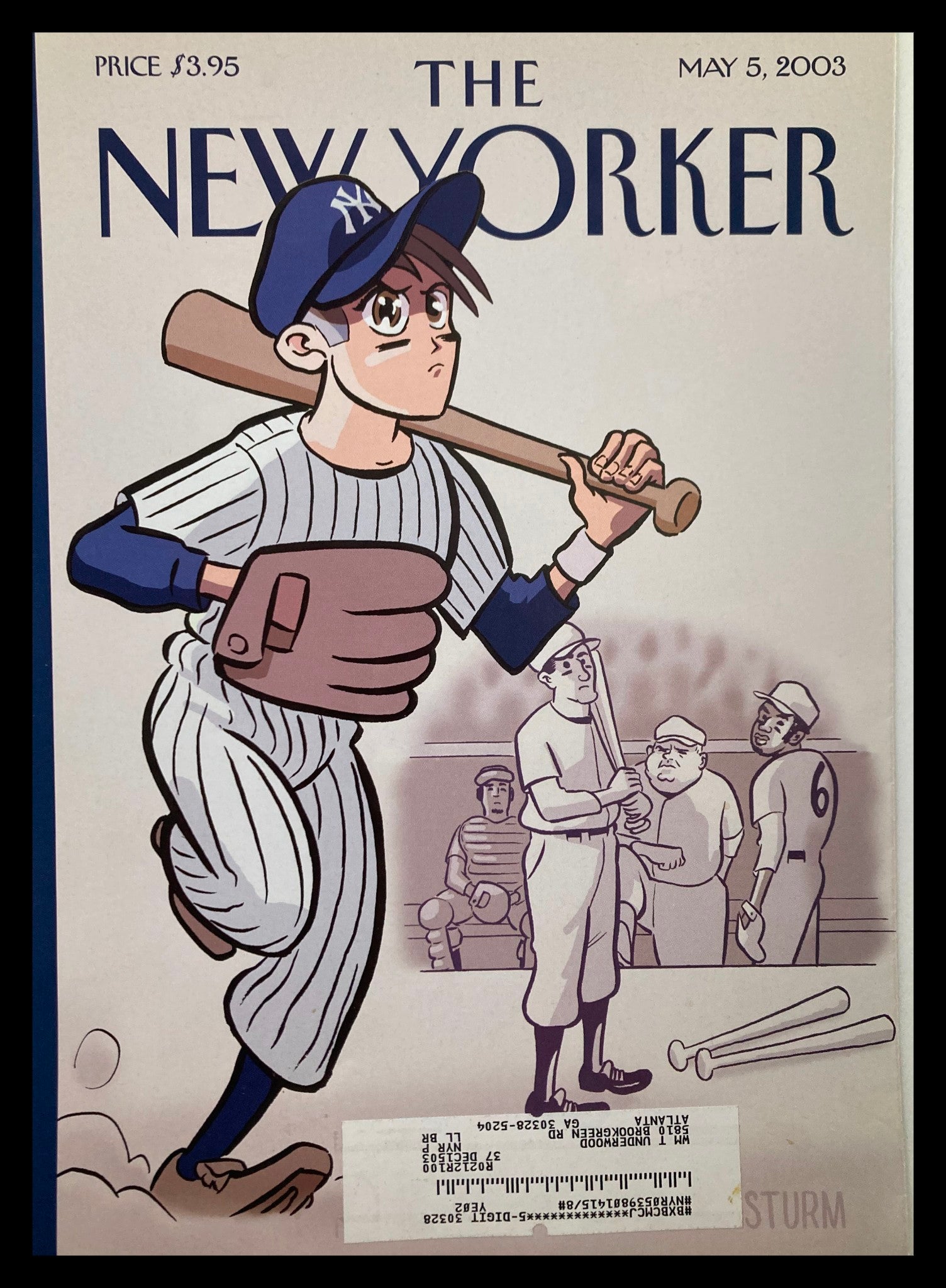 COVER ONLY The New Yorker May 5 2003 The New Left Fielder by James Sturn