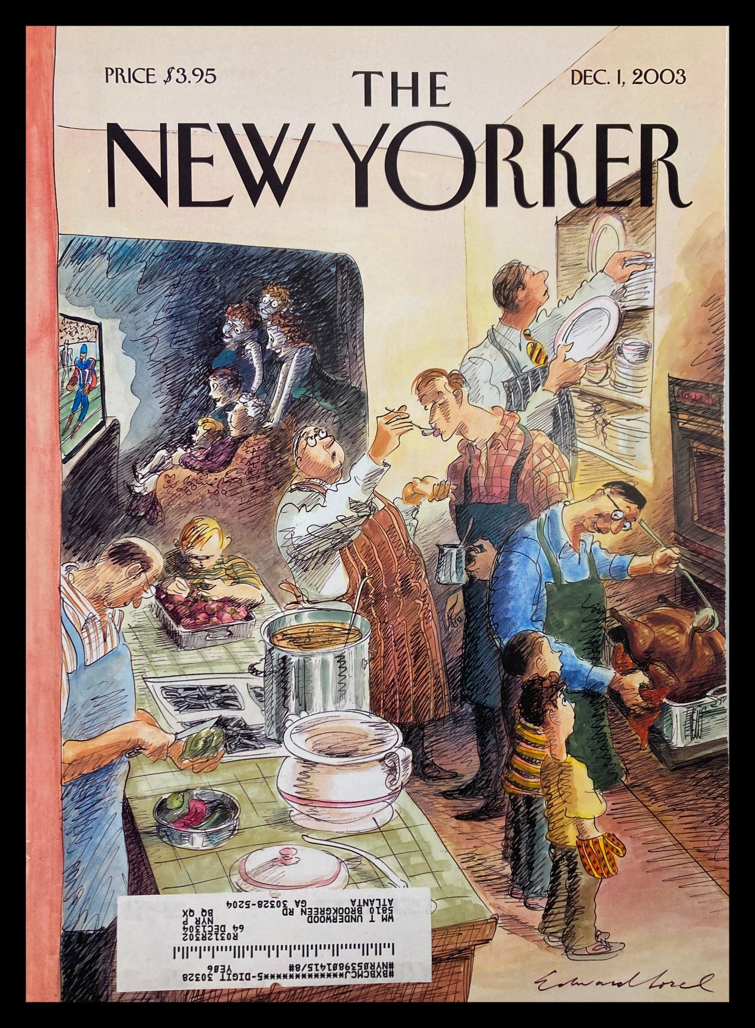 COVER ONLY The New Yorker December 1 2003 Reverse Play by Edward Sorel