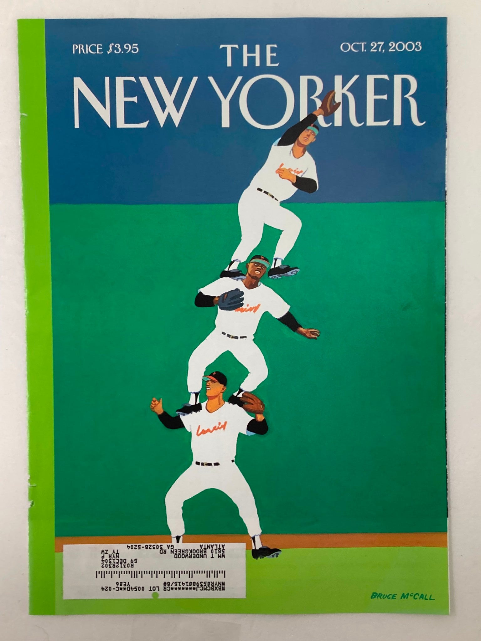 COVER ONLY The New Yorker October 27 2003 Fly Ball by Bruce McCall