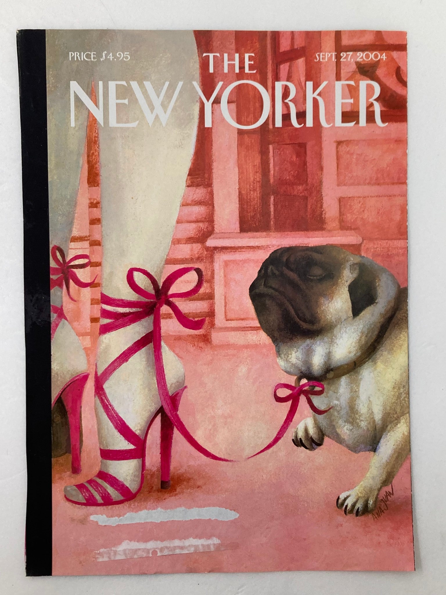 COVER ONLY The New Yorker September 27 2004 Laces and Pug by Ana Juan