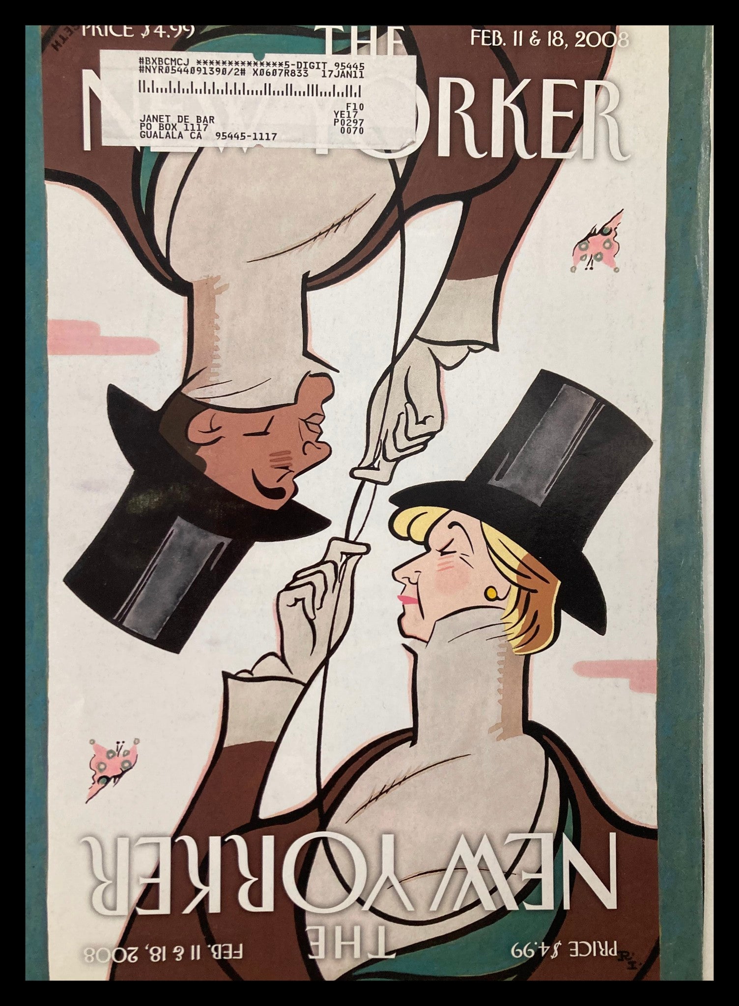 COVER ONLY The New Yorker February 11 2008 Mr. & Mrs. Eustace Tilley by R. Irvin