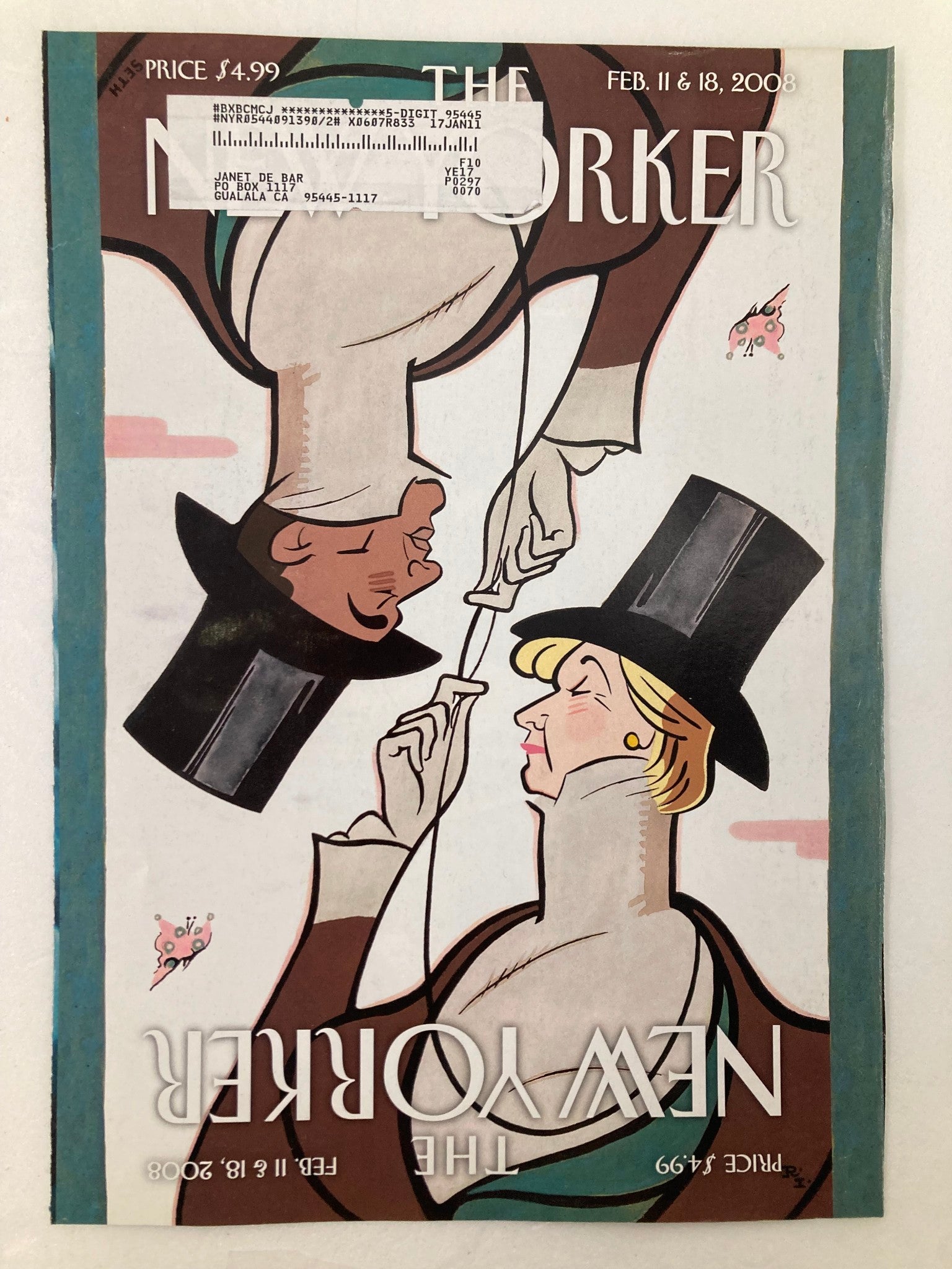 COVER ONLY The New Yorker February 11 2008 Mr. & Mrs. Eustace Tilley by R. Irvin