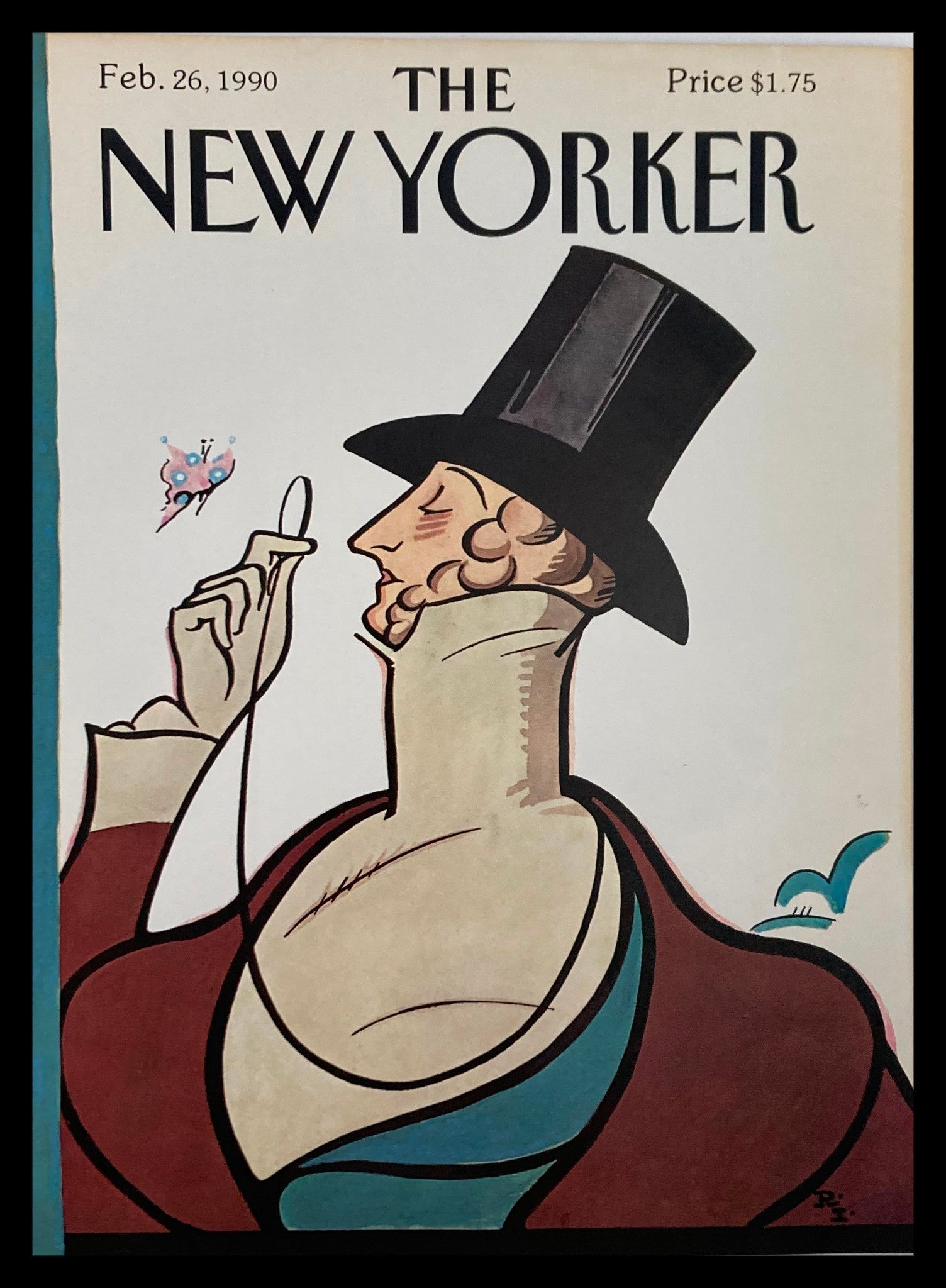 COVER ONLY The New Yorker February 26 1990 The Gamemaster by Rea Irvin No Label