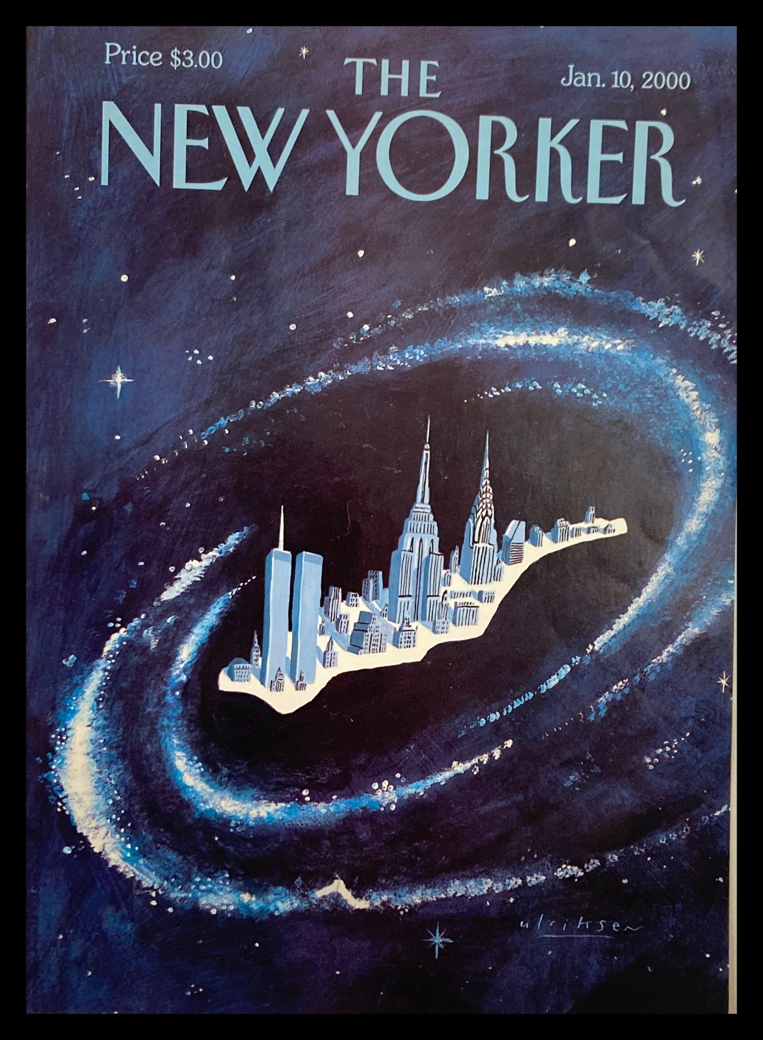 COVER ONLY The New Yorker January 10 2000 Worm Hole by Mark Ulriksen No Label