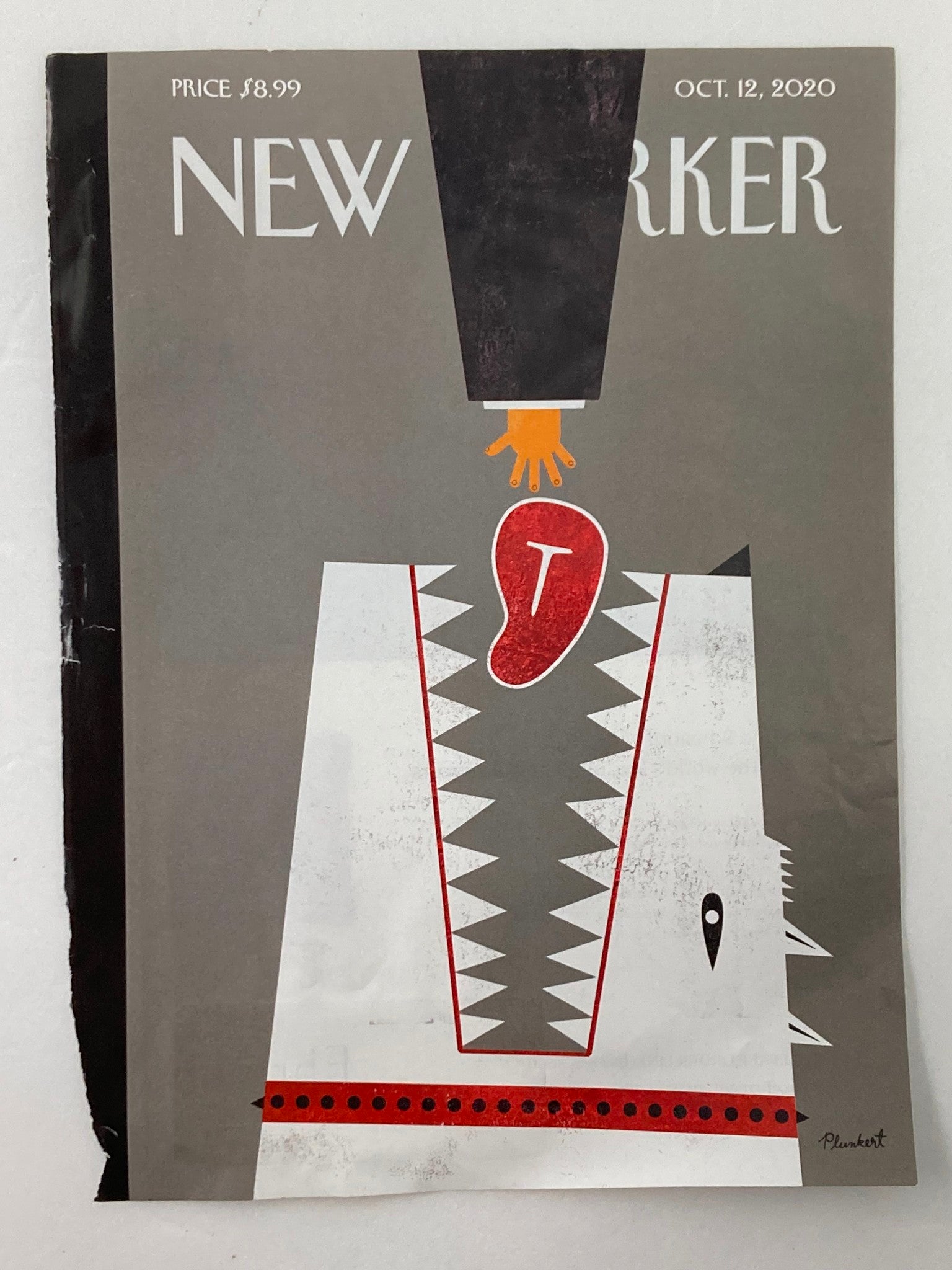 COVER ONLY The New Yorker October 12 2020 T-Bone Meat by David Plunkert No Label