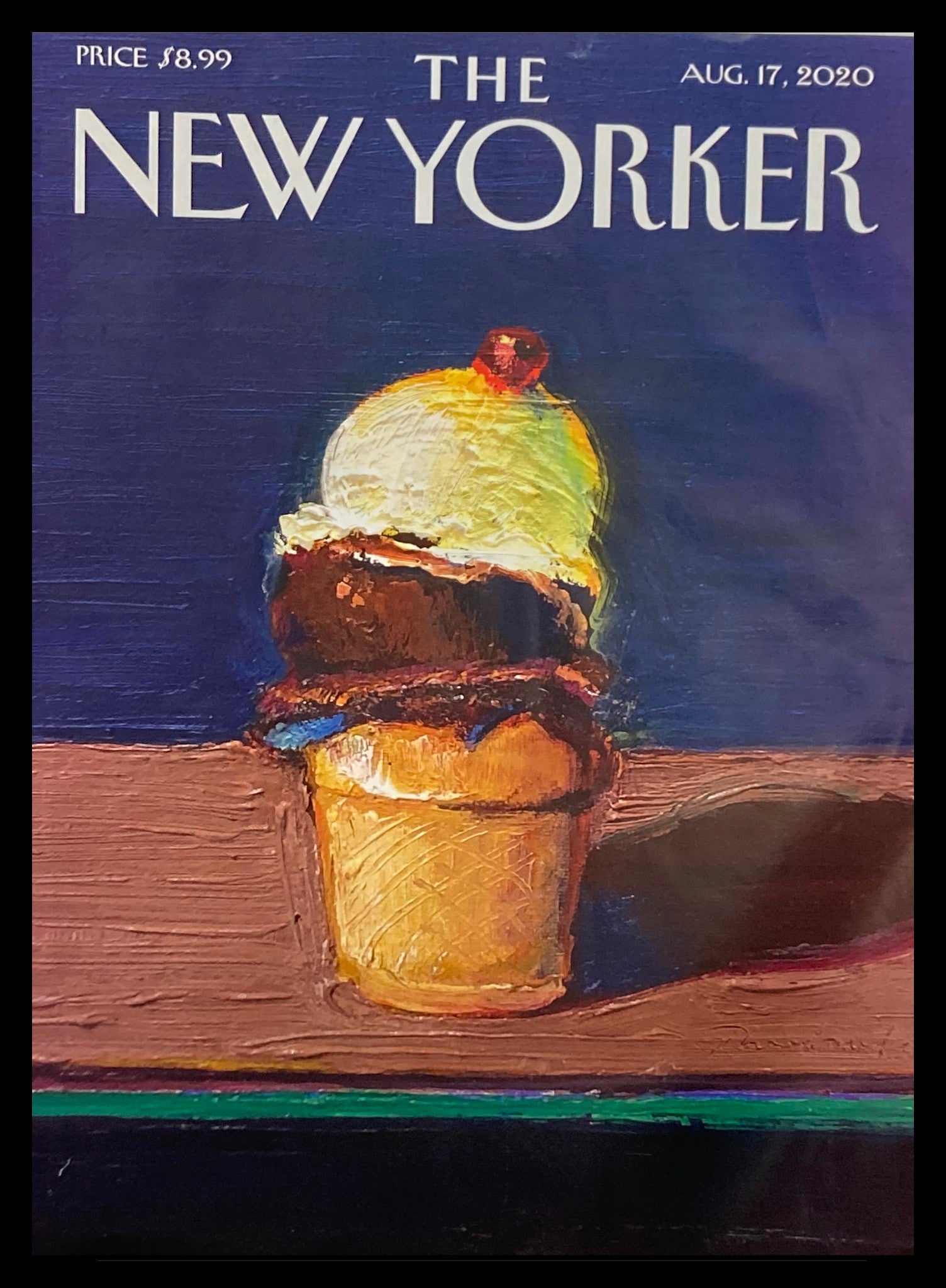 COVER ONLY The New Yorker August 17 2020 Double Scoop by Wayne Thiebaud No Label