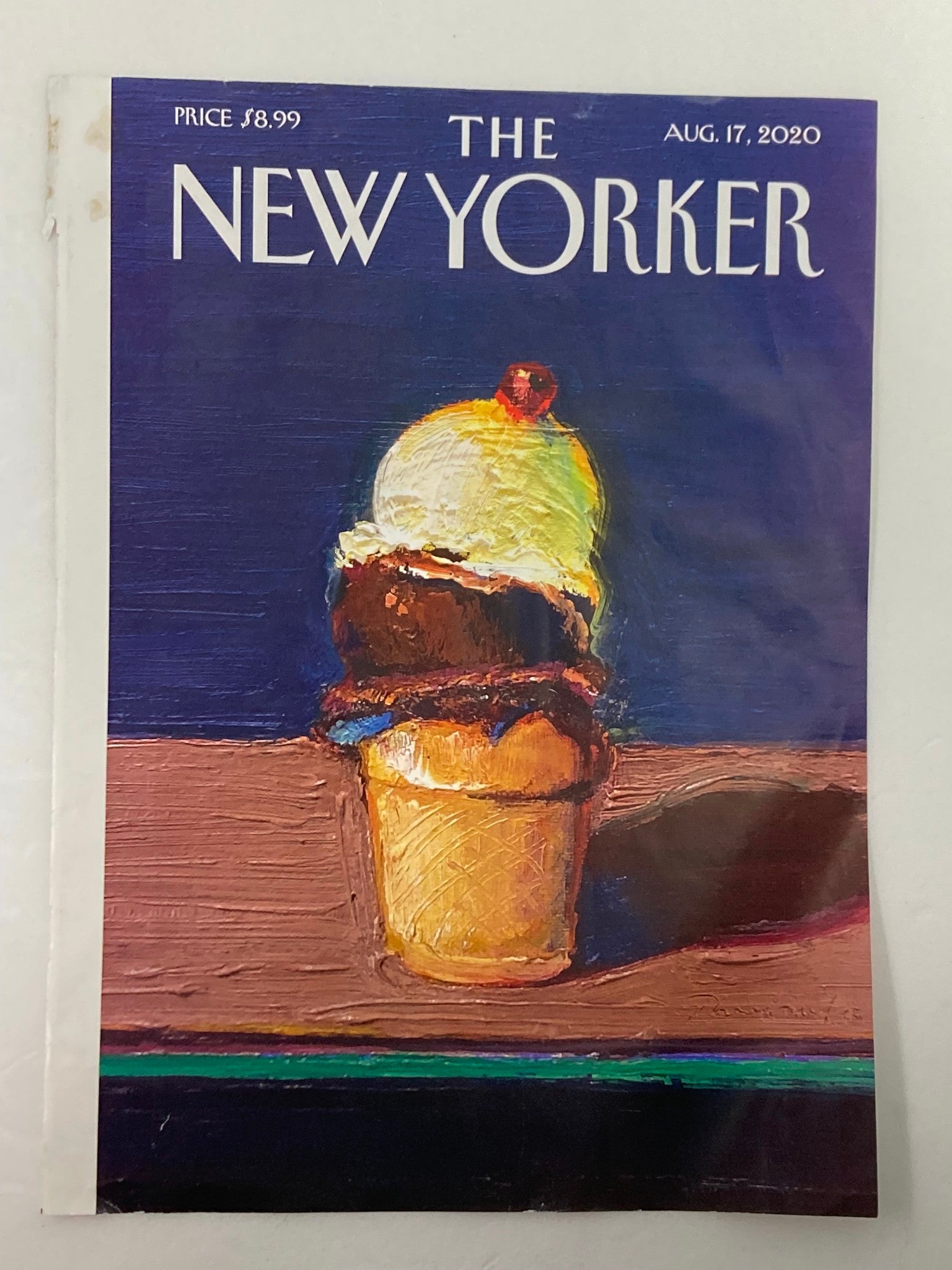 COVER ONLY The New Yorker August 17 2020 Double Scoop by Wayne Thiebaud No Label