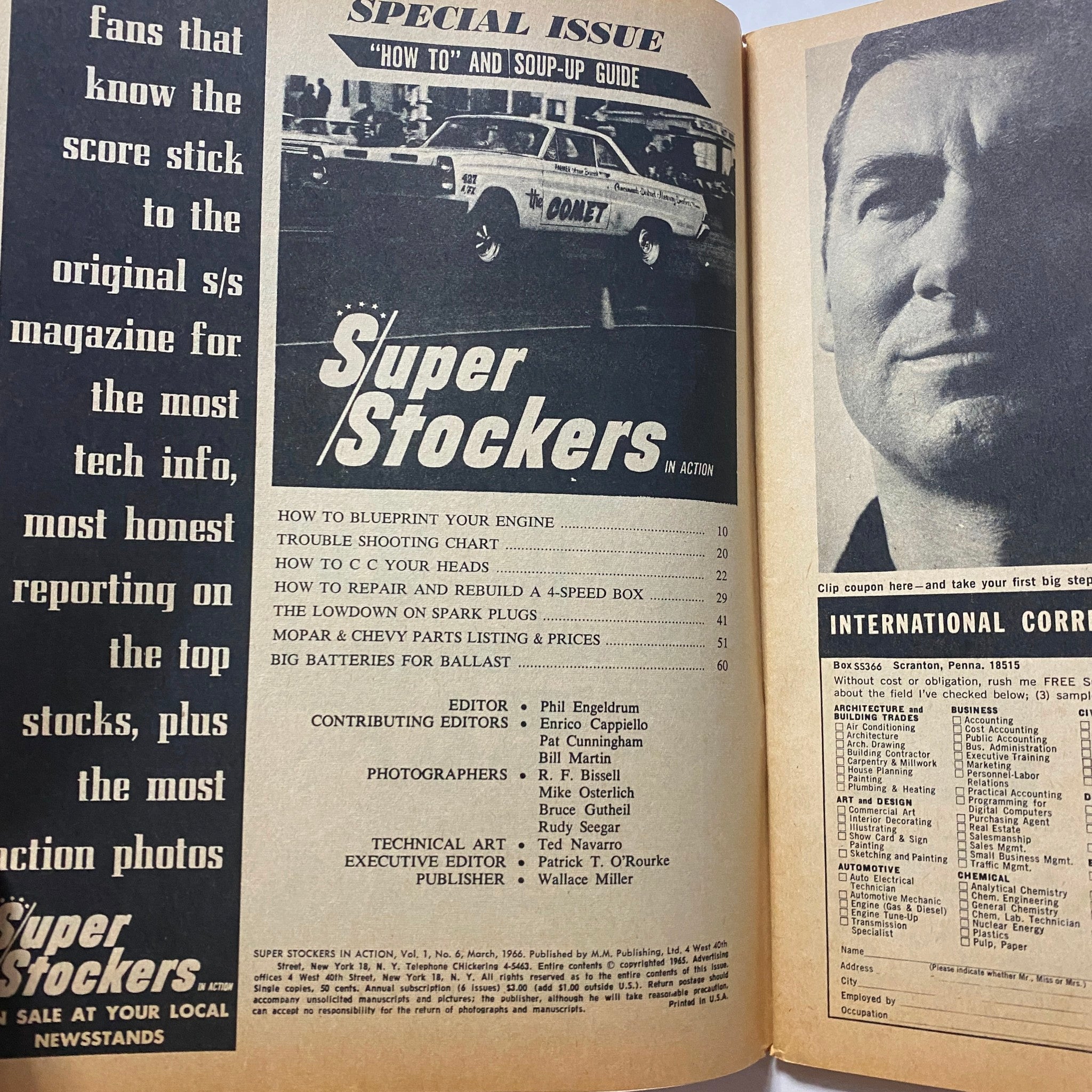 Super Stockers in Action Magazine March 1966 The Lowdown on Spark Plugs No Label