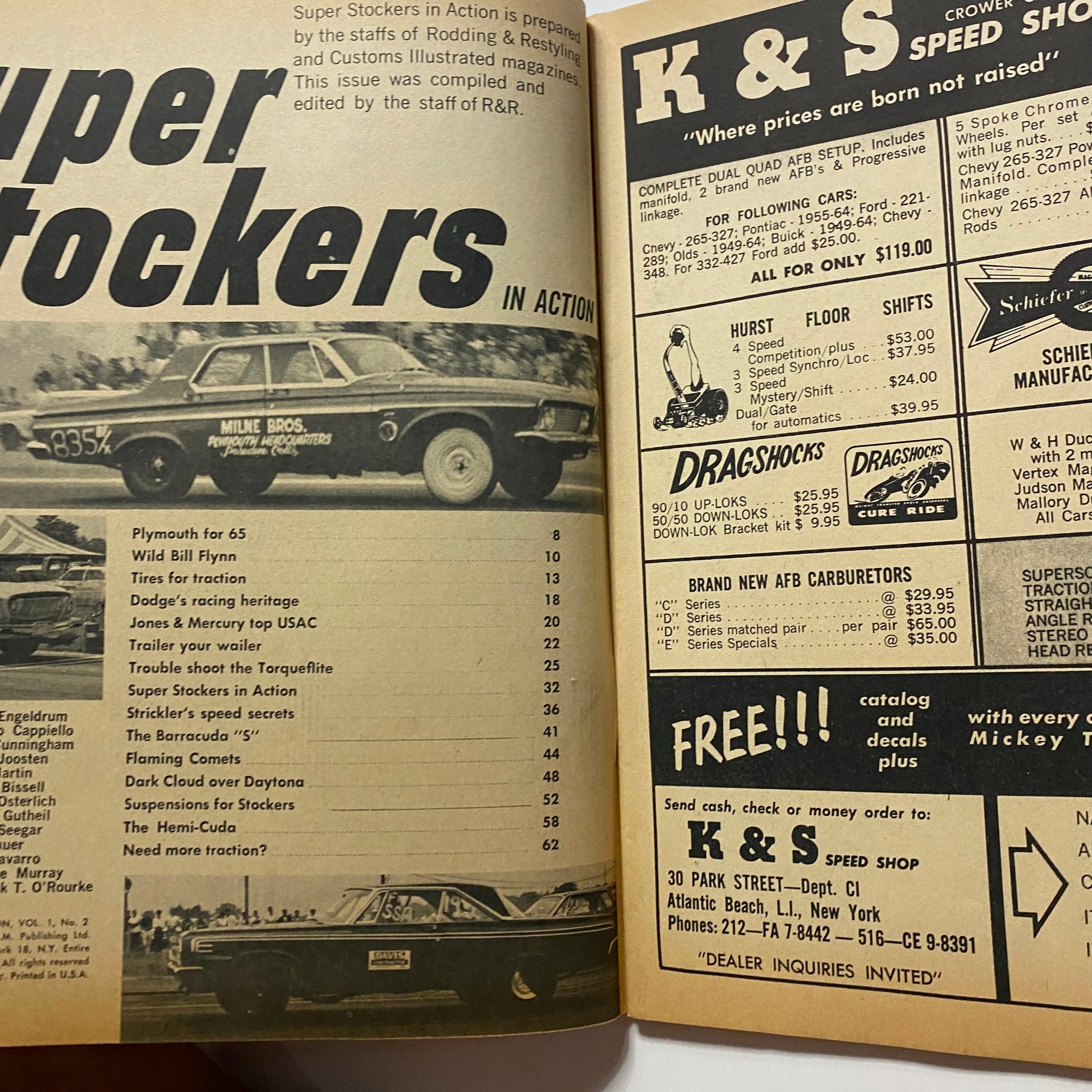 Super Stockers in Action Magazine April 1965 Dave Strickler Secrets No Label