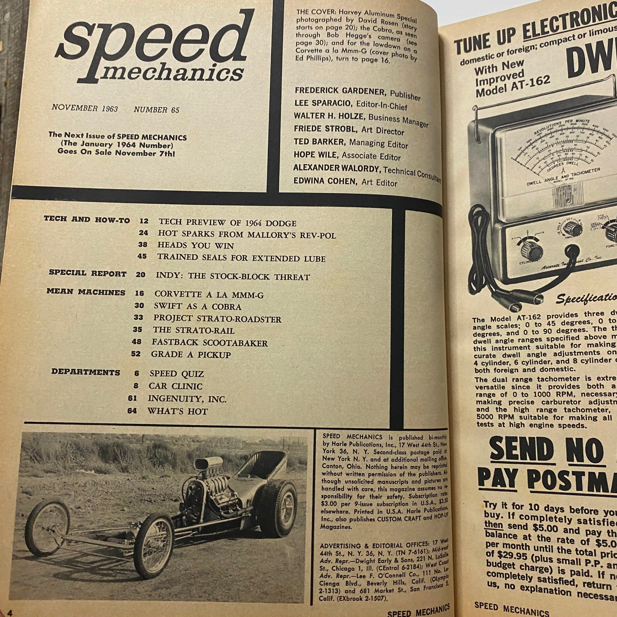 VTG Speed Mechanics Magazine November 1963 Drag-O-Nauts of The USAF No Label