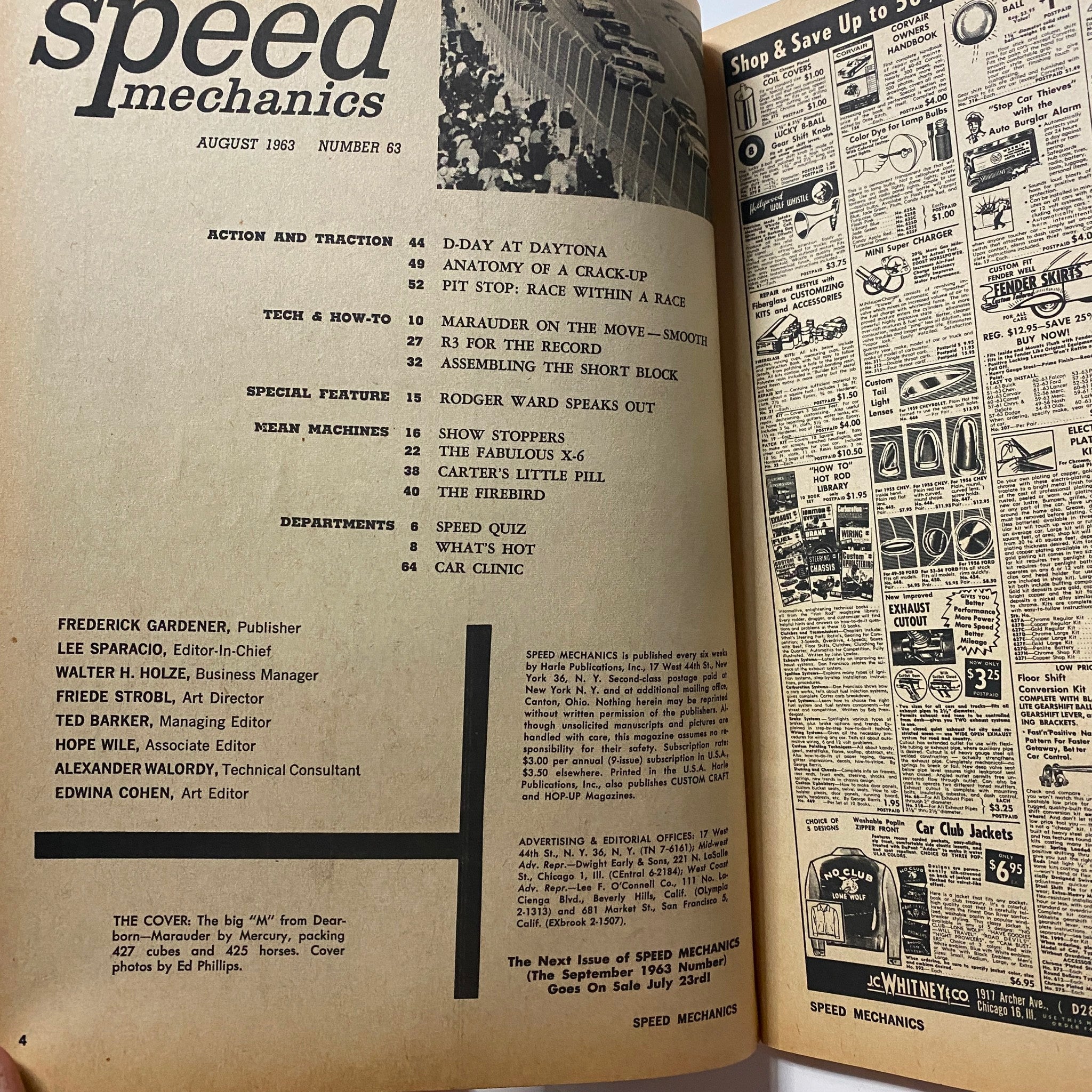 VTG Speed Mechanics Magazine August 1963 M from Dreamborn Marauder No Label