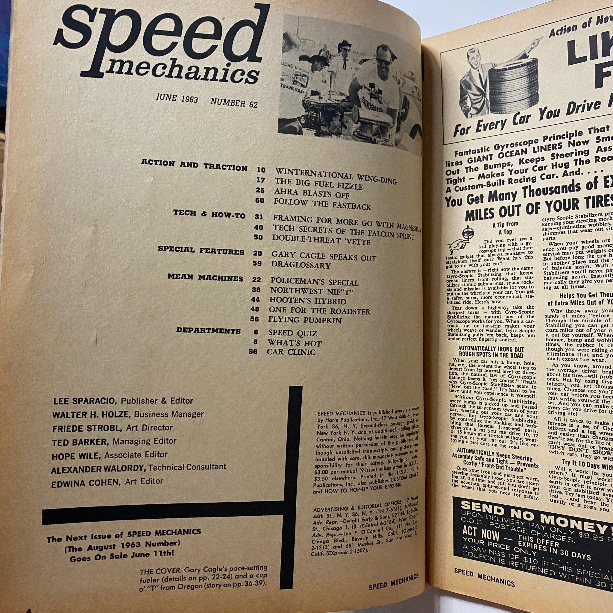 VTG Speed Mechanics Magazine June 1963 Framing for More Go w Magnesium No Label