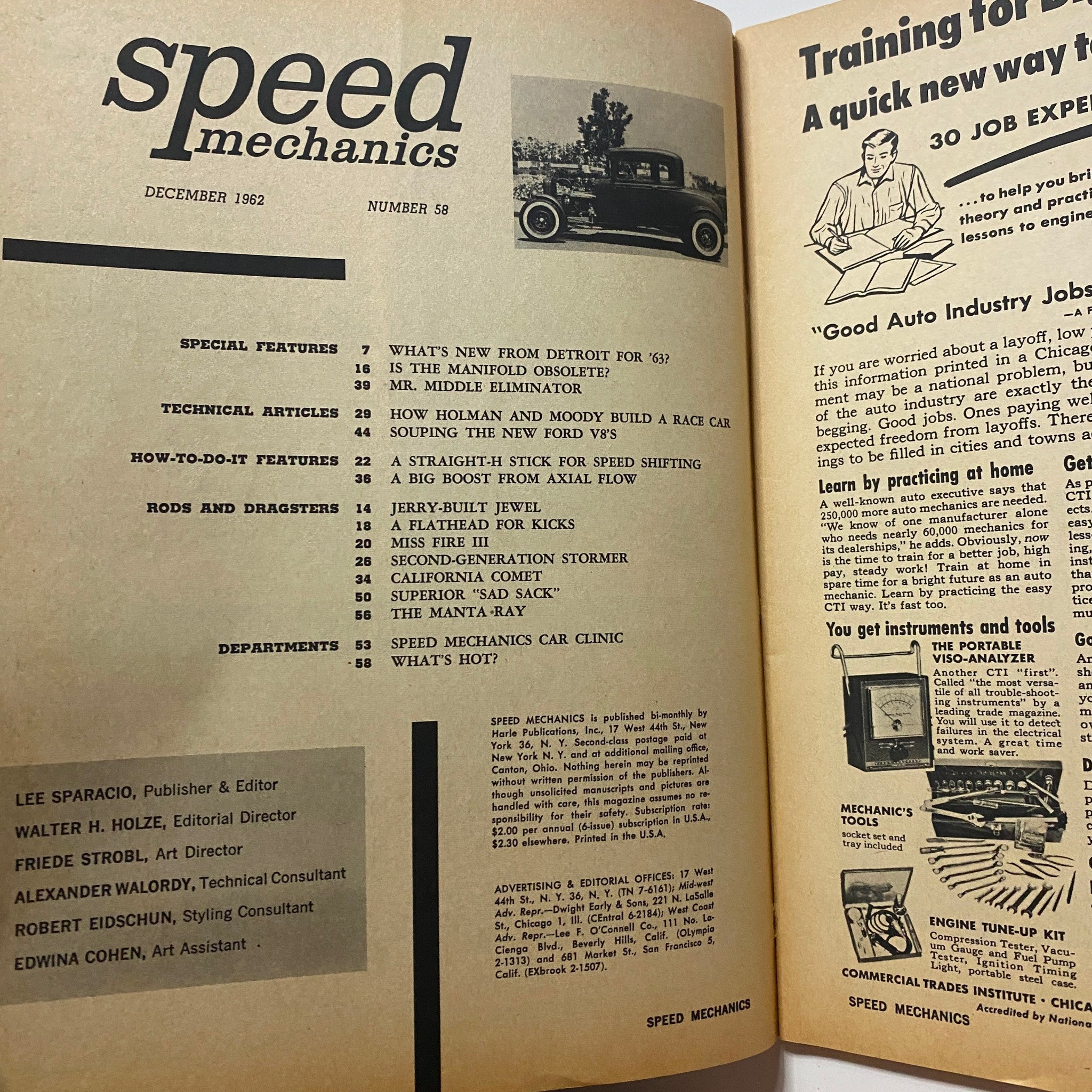 VTG Speed Mechanics Magazine December 1962 Souping The New Ford V8's No Label