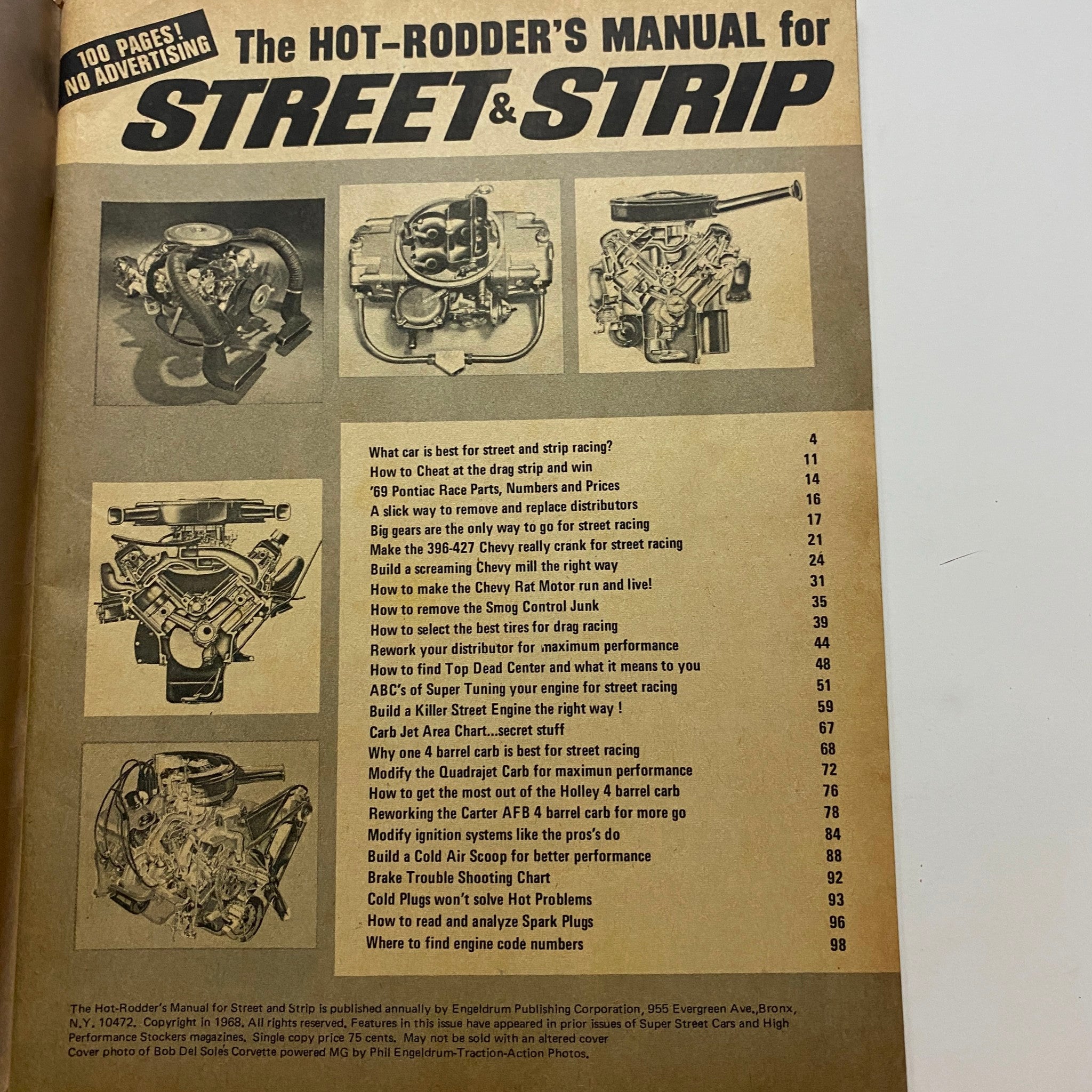 The Hot-Rodder's Manual for Street & Strip Magazine November 1968 4-Barrel Carb