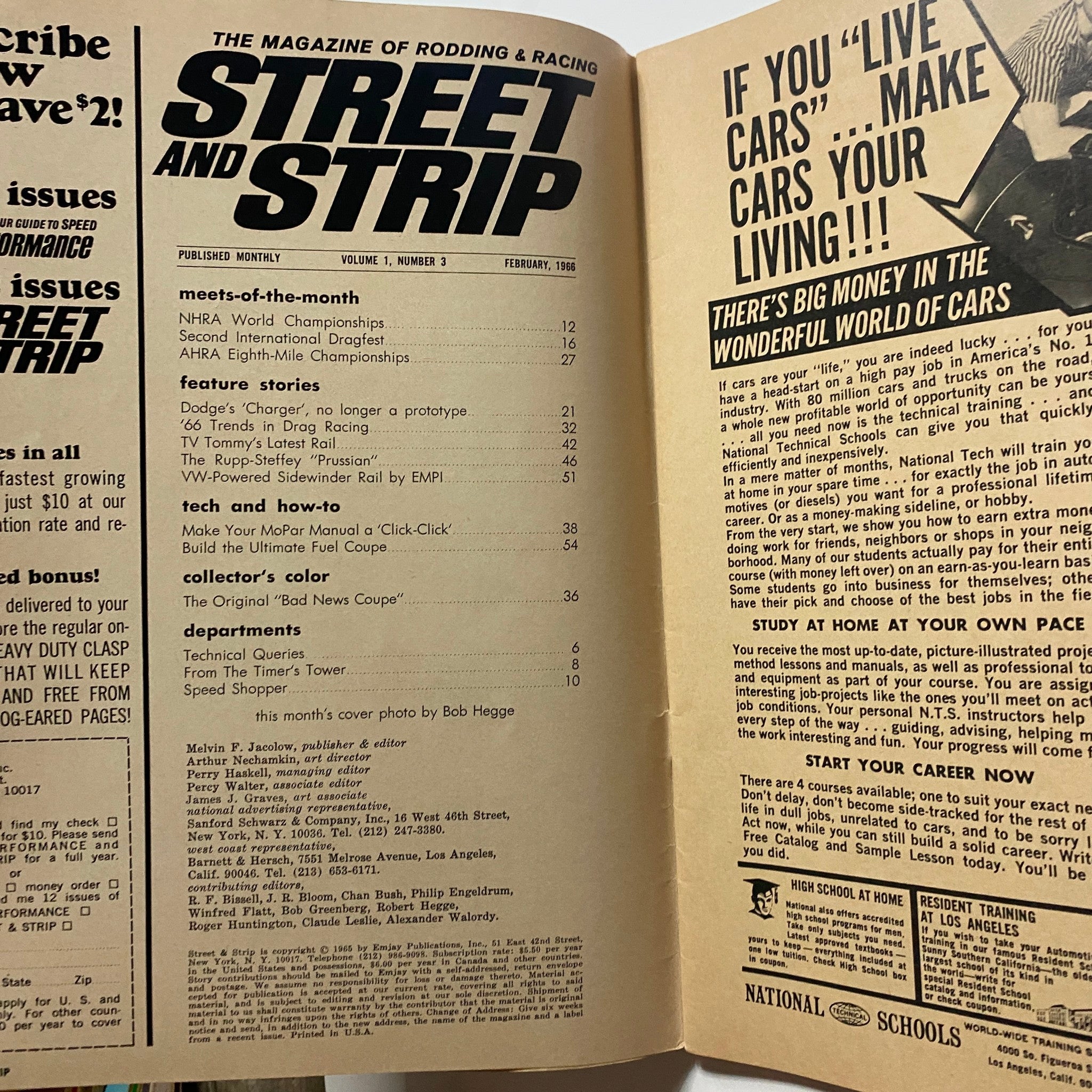 VTG Street & Strip Magazine February 1966 Build the Ultimate Fuel Coupe No Label