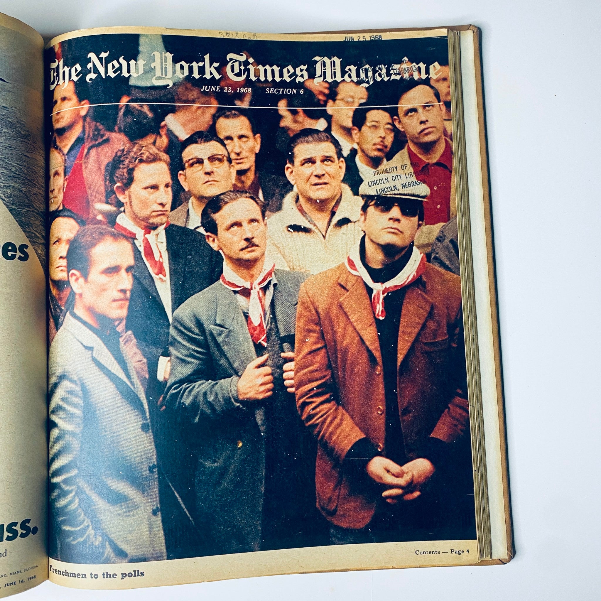 The New York Times Library Edition Bound Magazine 1968 May - June featuring the June 23, 1968 cover with a photograph of men at a political event, reflecting the cultural and political climate of the time.
