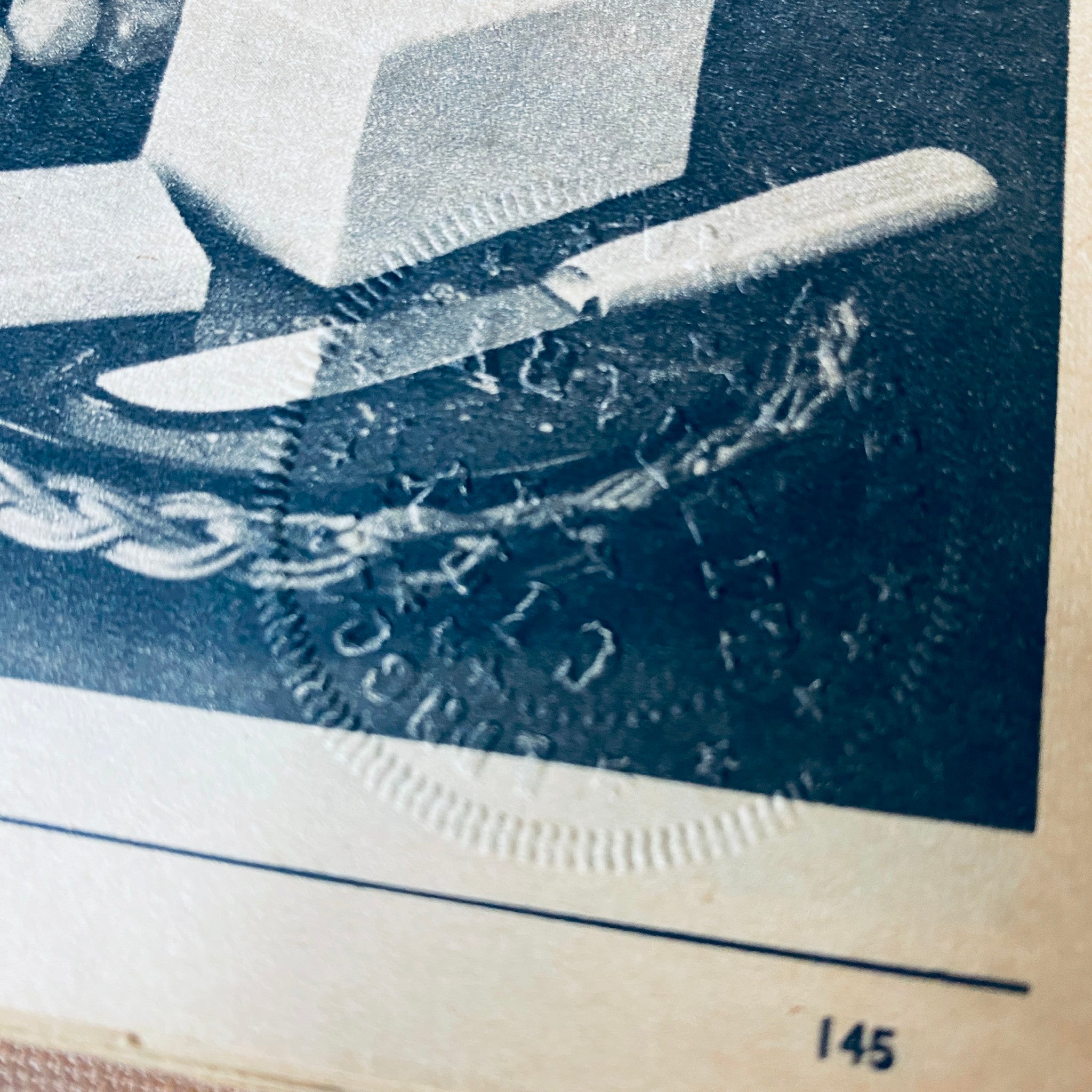 The New York Times Library Edition Bound Magazine 1968 September - October close-up image of an artistic black and white food photography with a knife and butter, page 145.
